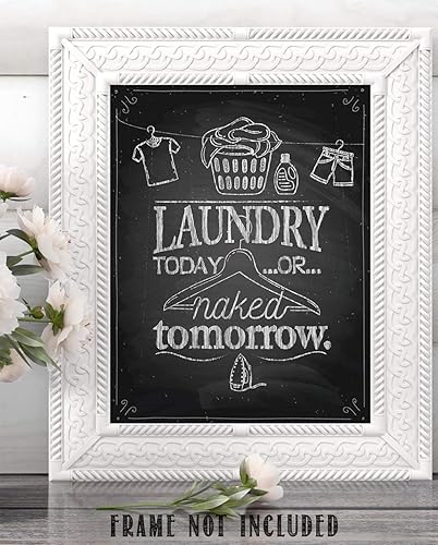Miniatura 8 de Laundry Today Or Naked Tomorrow - Decoración divertida para cuarto de lavado, reglas de lavandería de granja y accesorios de Washateria, regalo