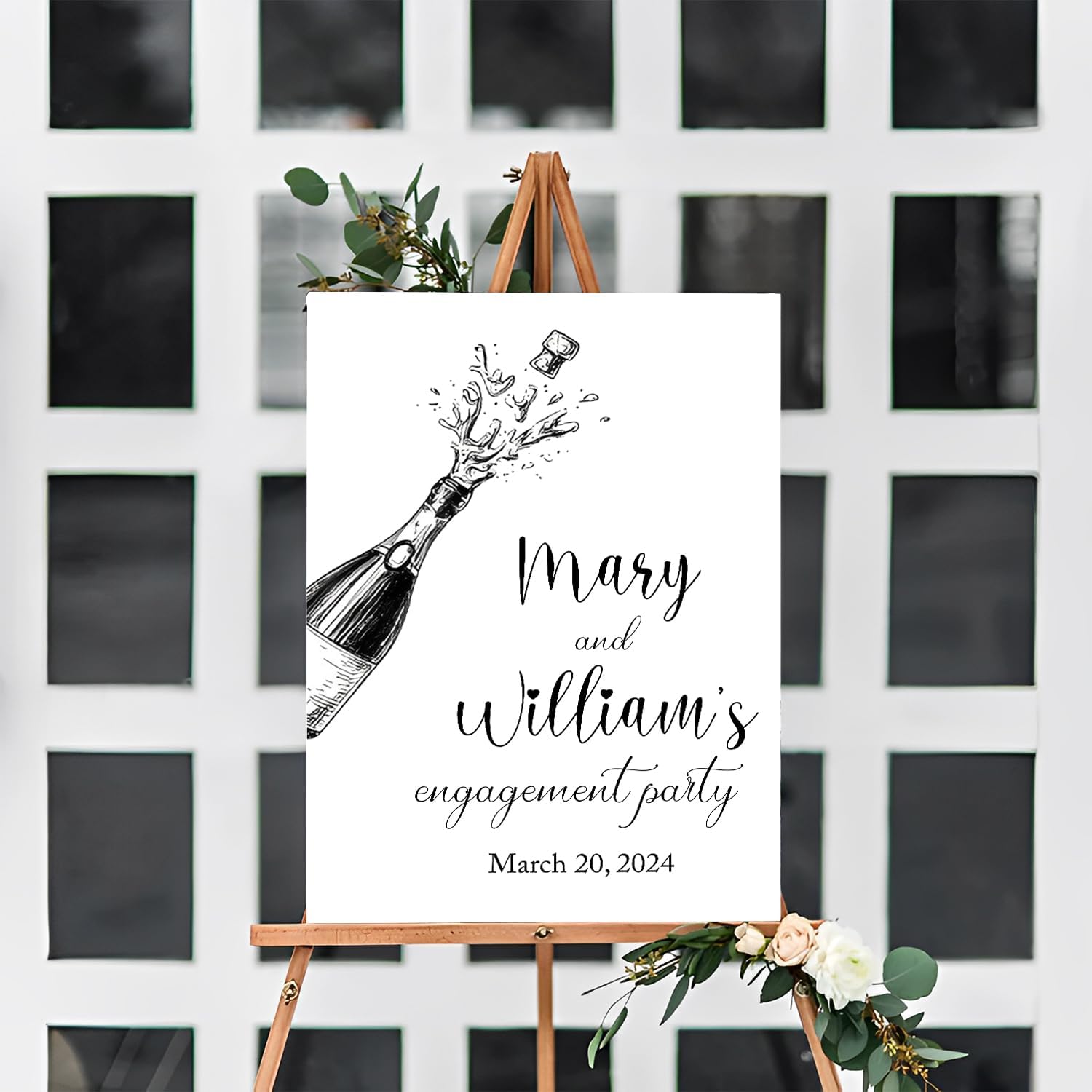 Boho Champagne Cheers Brunch and Bubbly Rustic Engagement Party Sign, Boho Engagement Party Welcome Sign, Engagement Party Welcome Sign, Engagement Yard Sign