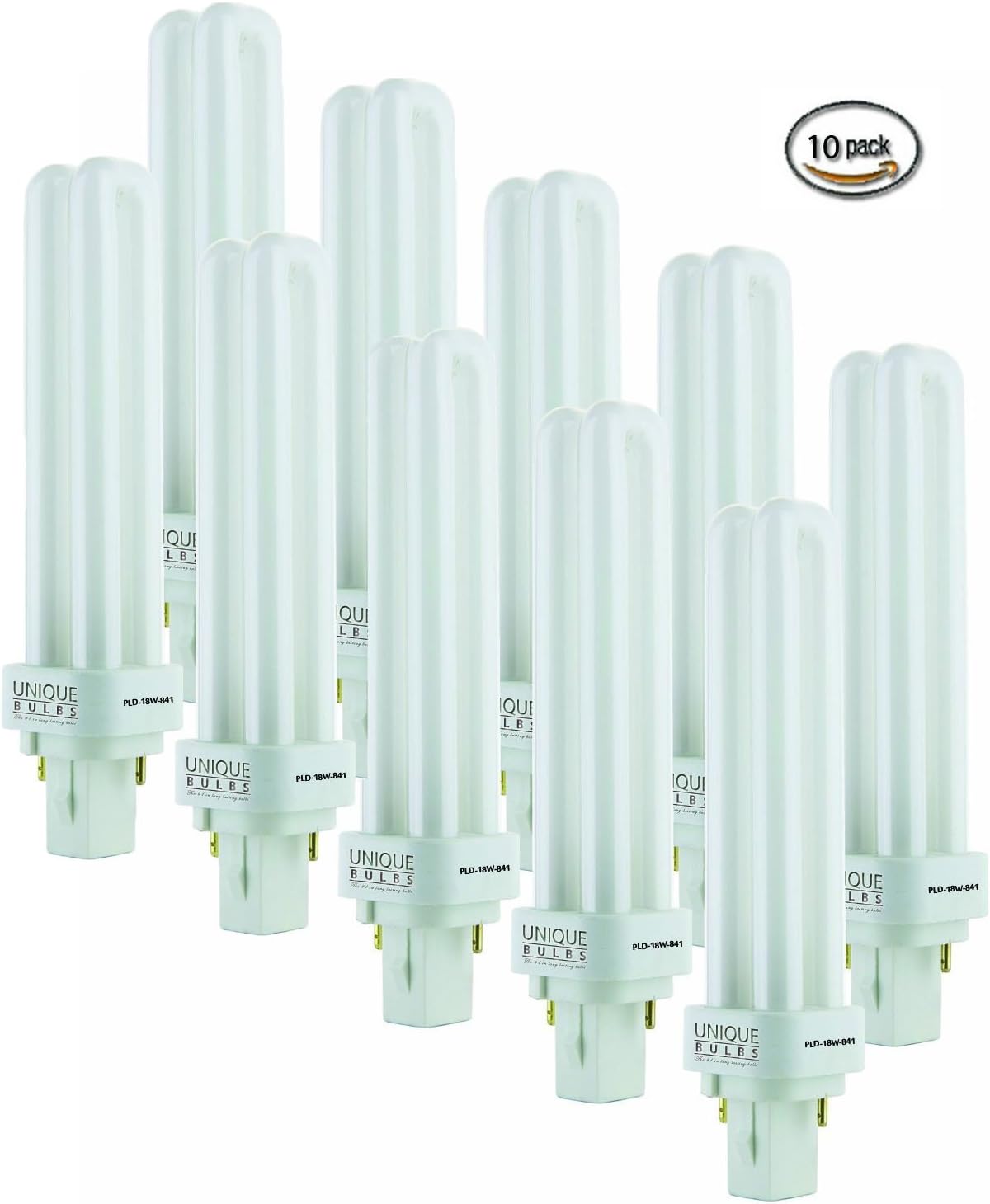 (Pack of 10) PLD-26W 827, 26-Watt Double Tube Compact Fluorescent Light Bulb,...