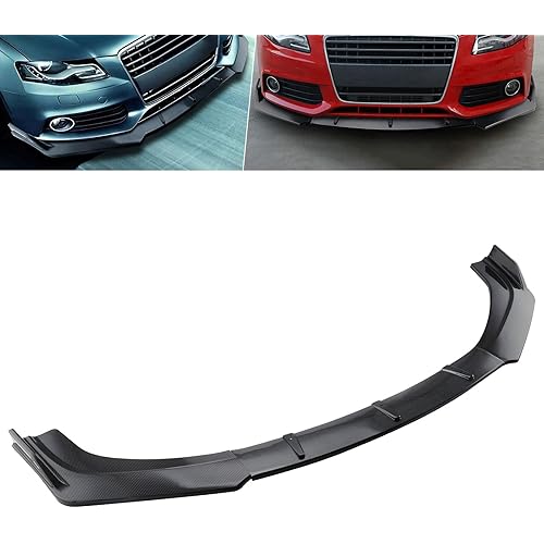 MotorFansClub 3pcs Front Bumper Lip Fit for Audi A4 B8 Sport Style 2009 2010 2011 2012 Splitter Trim Protection Spoiler, Carbon Fiber Style