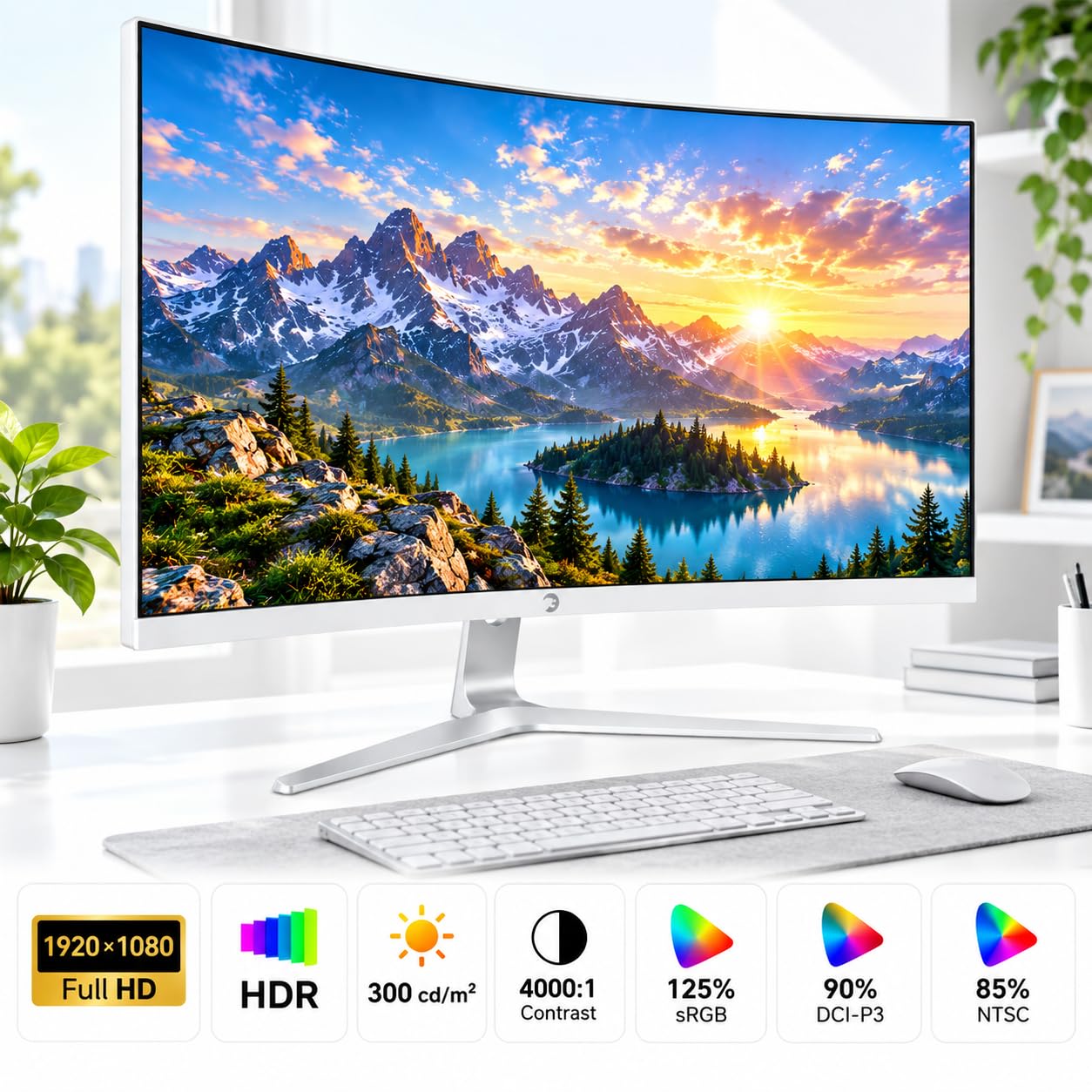 GAMEPOWER Vivid T50 - Pantalla para juegos (27 pulgadas, curvada 1500R