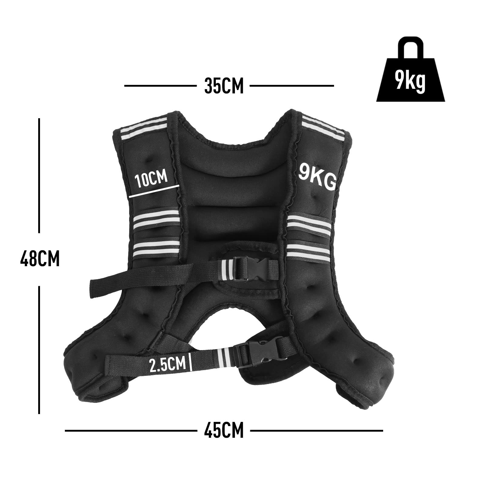 DREAMADE Gewichtsweste Trainingsweste, Fitnessweste aus SBR & Eisensand Füllung, verstellbare Laufweste mit Gurtschnalle & Schulterpads, Gewichte Weste für effektive Kraft und Ausdauertraining