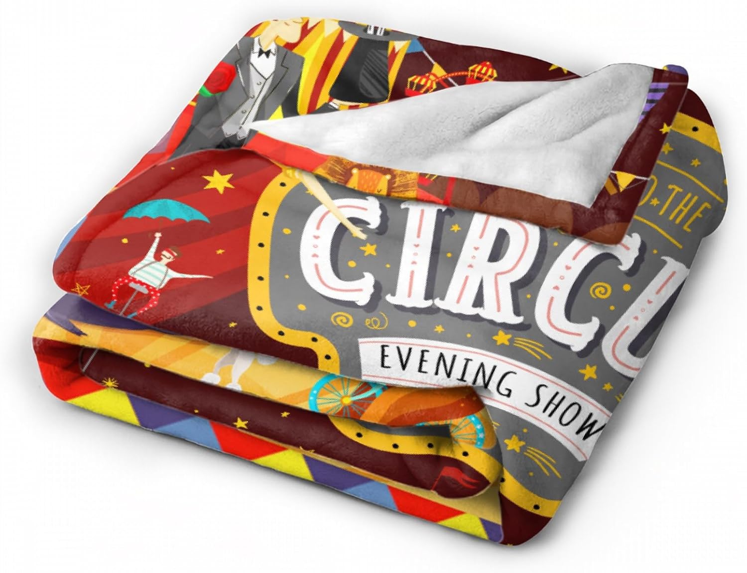 Animal Circus Soft Blanket All Season Throw Blanket Fleece Blankets Bed Sofa 50"x40" - Image 3