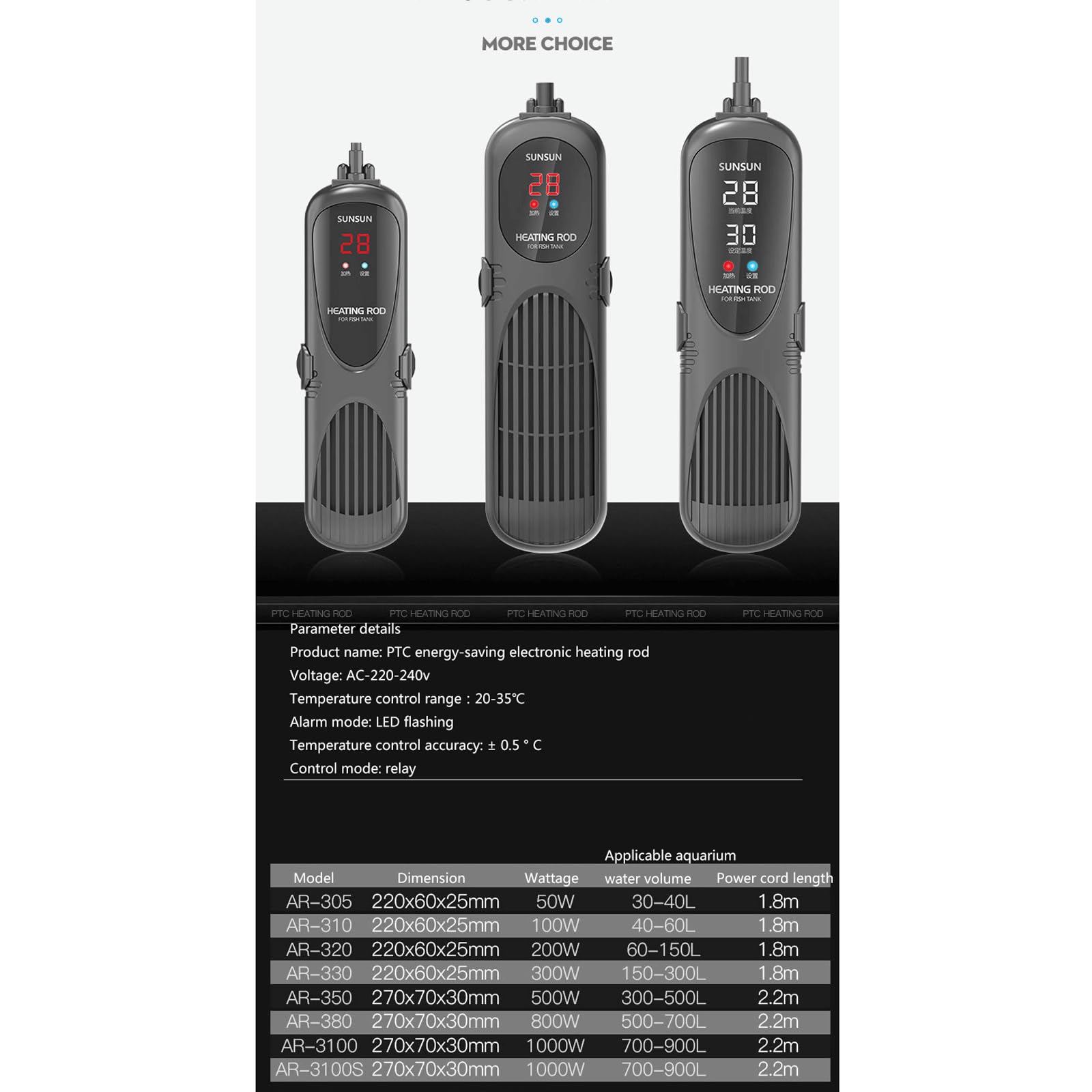Riscaldatore per Serbatoio per Tartarughe con Asta riscaldante Automatica per Acquario con Controllo della Temperatura riscaldato, 35W
