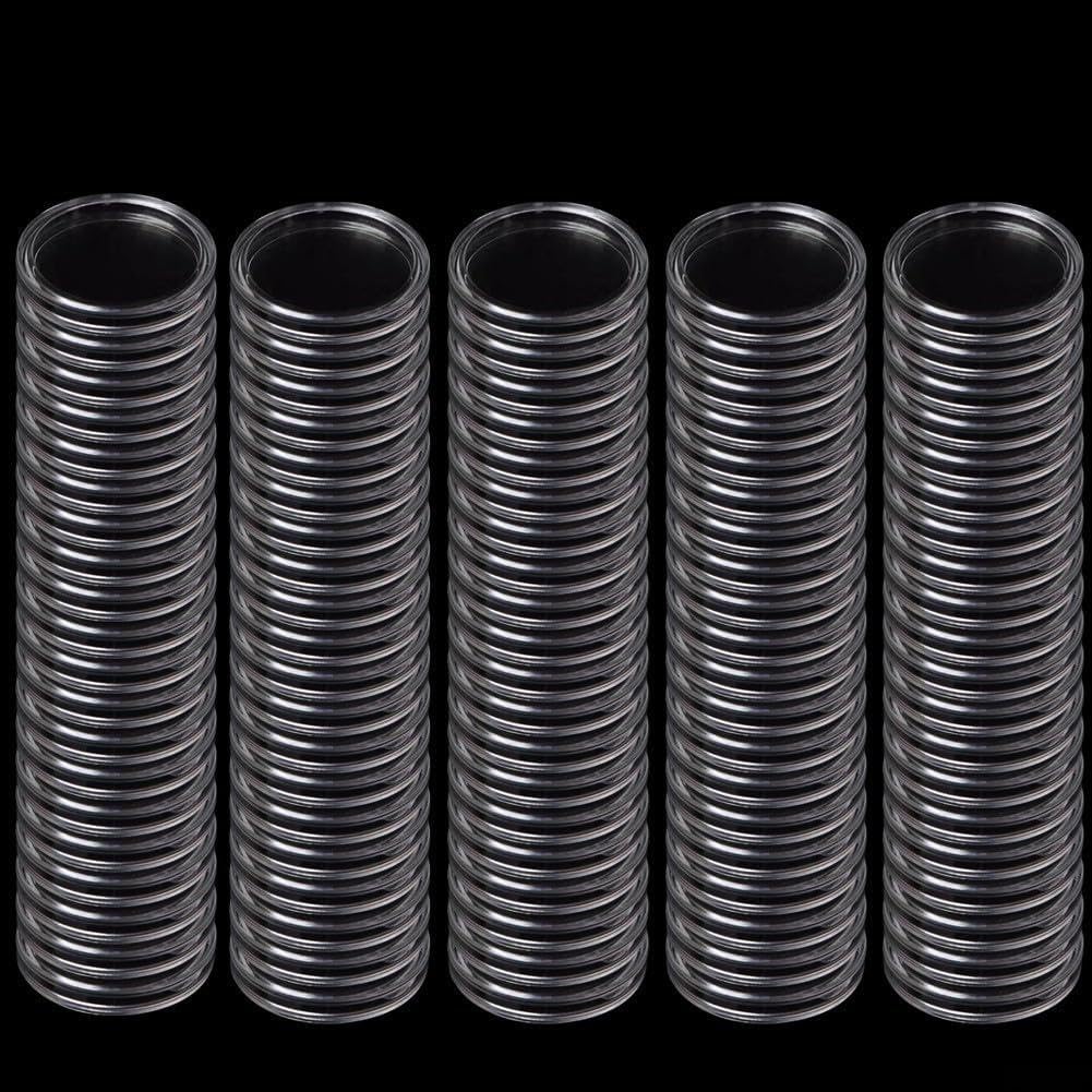 100 Pack Clear Coin Capsules 40mm Inner Diameter Plastic Coin Holders for Storage Display Case Round Token Protectors Numismatic Supply Accessories