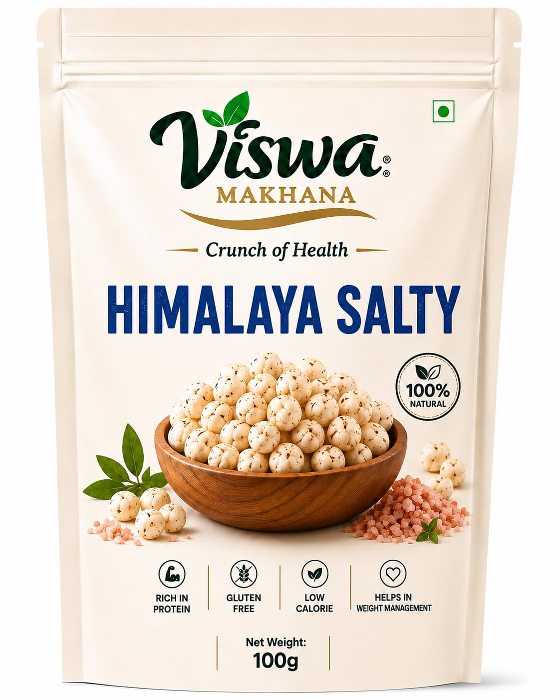 Viswa Makhana Per Salty | Roasted Fox Nuts (Makhana) | High Protein | Gluten Free | Healthy Roasted Snack | Lightly Salted | Not Fried | 100g-image-24