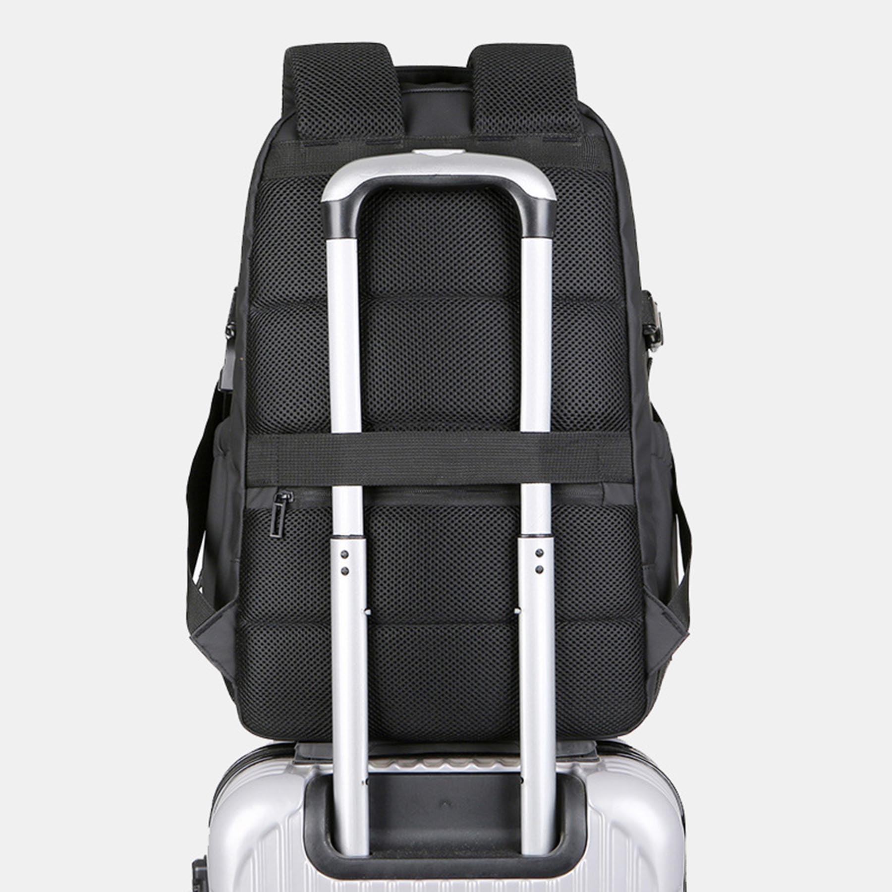 Grande Zaino da Viaggio per Laptop (Donna e Uomo), Zaino Casual e Business con Fascia per Trolley e Porta di Ricarica USB, Zaino Leggero e Impermeabile per Pendolari Quotidiano