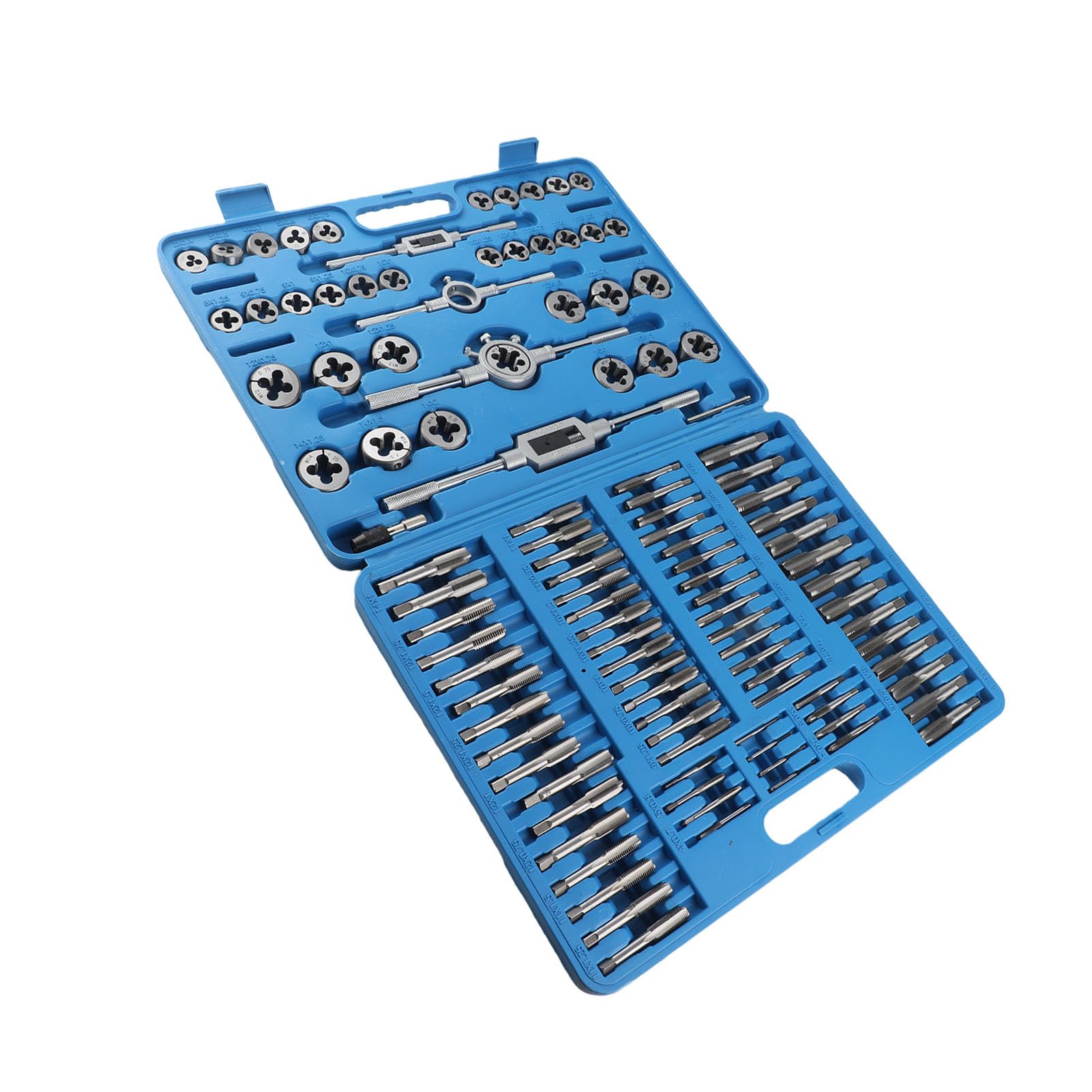 Juego Profesional de Machos y Terrajas, Kit de 110 Piezas M2-M18, con Llave Ajustable para Roscado de Tuercas y Tornillos, Herramientas Manuales de Alta Resistencia