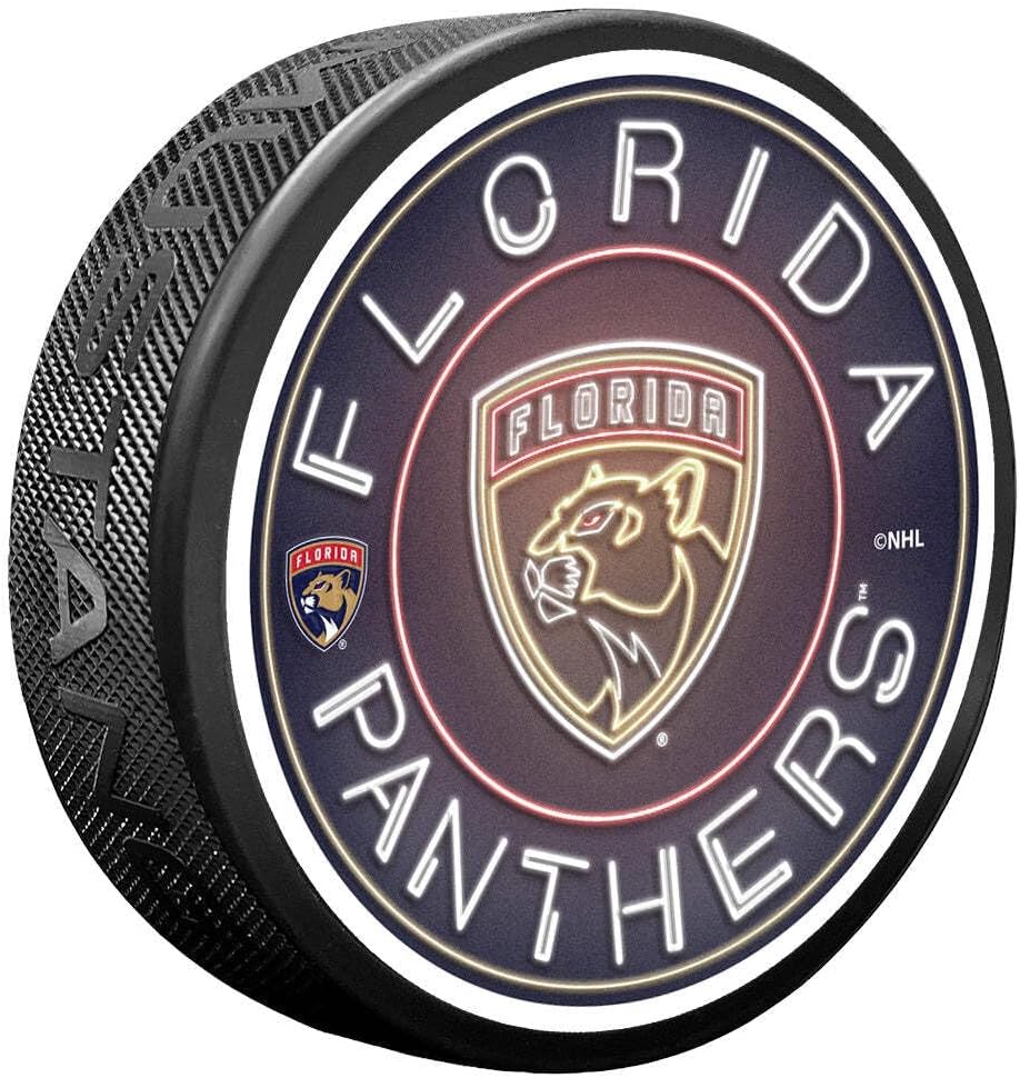 Sports Decor Florida Panthers Puck - Neon