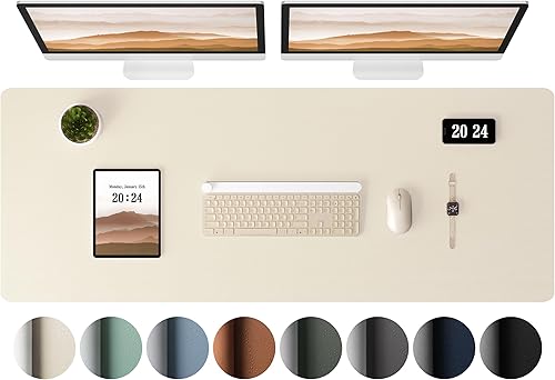 Miniatura 50 de Aothia Protector de escritorio de cuero - Alfombrilla grande para mouse, alfombrilla de oficina, secante antideslizante de cuero PU, almohadilla de