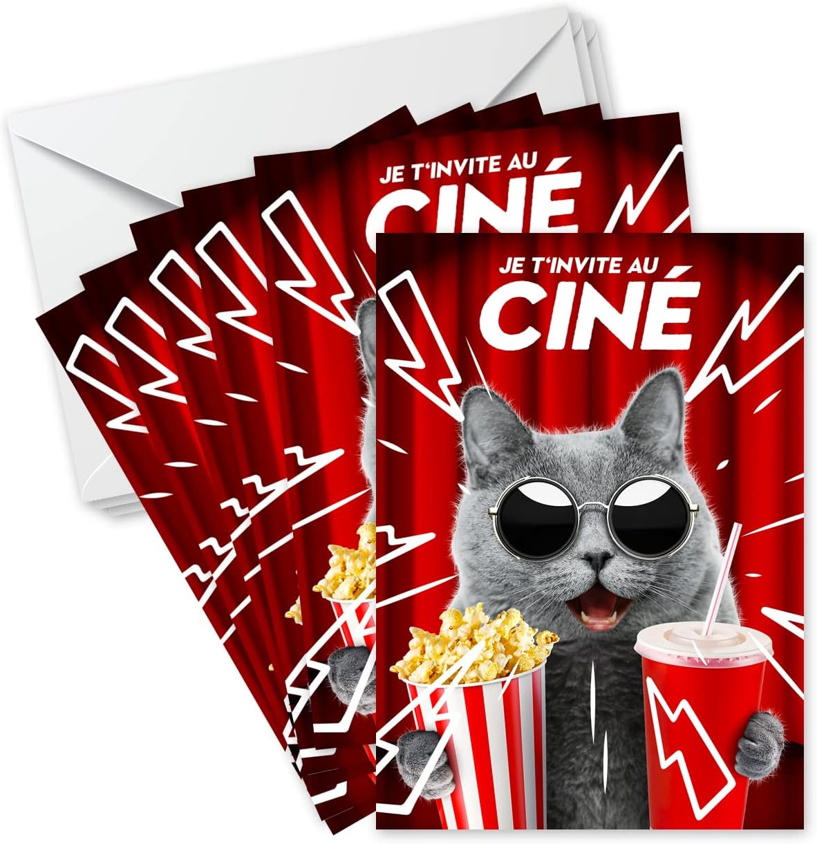SoKawaï Lot de 6 invitations anniversaire