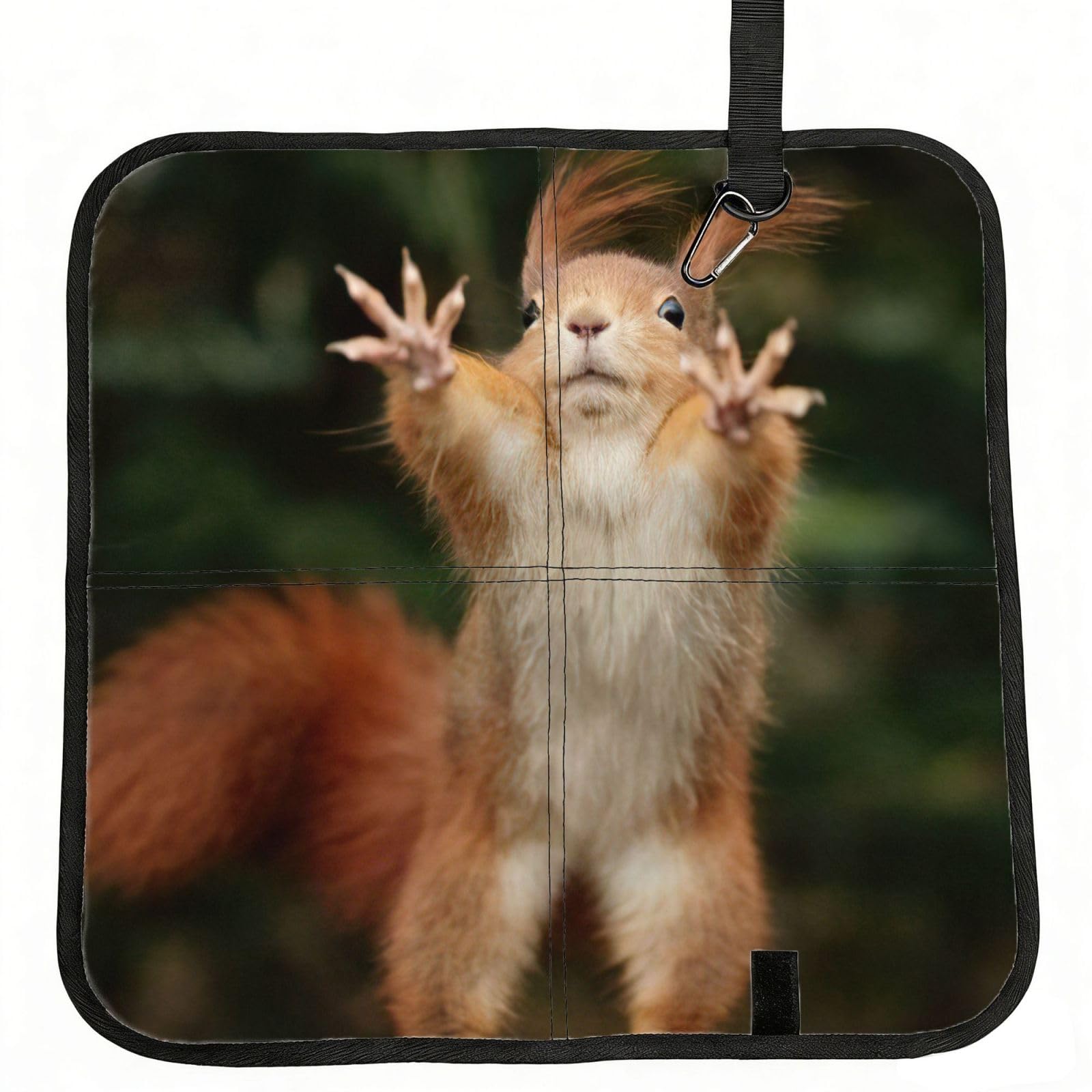 bghdfa Squirrel Funny Animal Print Outdoor Sitting Mat Waterproof Oxford Cloth Seat Cushion Folding Foam Camping Seat For Picnic