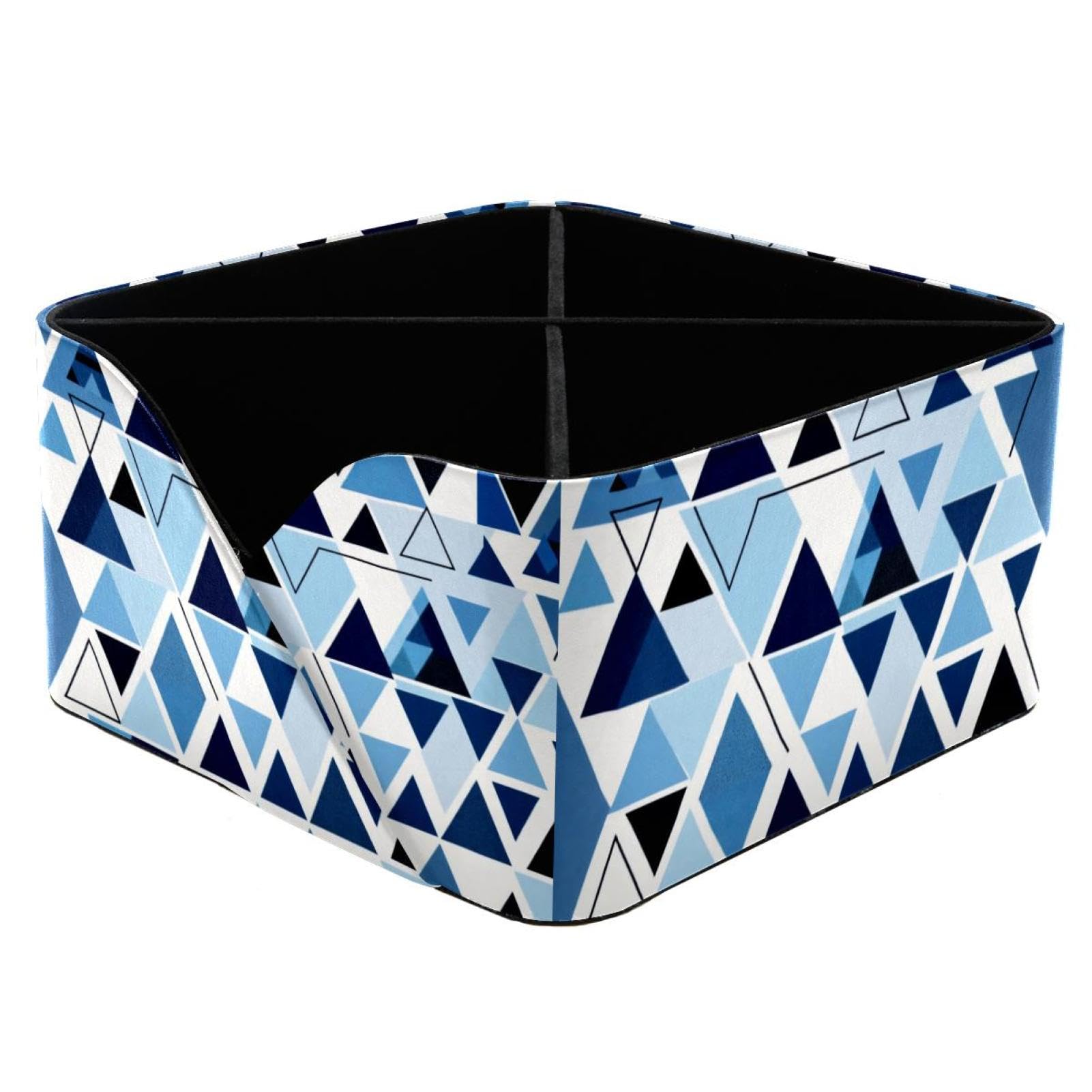 Porte-stylo rectangulaire motif géométrique abstrait bleu de qualité