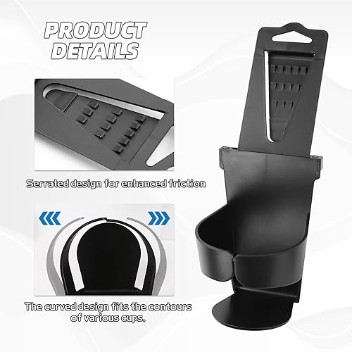 Miniatura 3 de Hovom 2 portavasos colgantes para automóvil, portavasos, de plástico portátil, para puerta de automóvil, ventana, reposacabezas y respaldo,