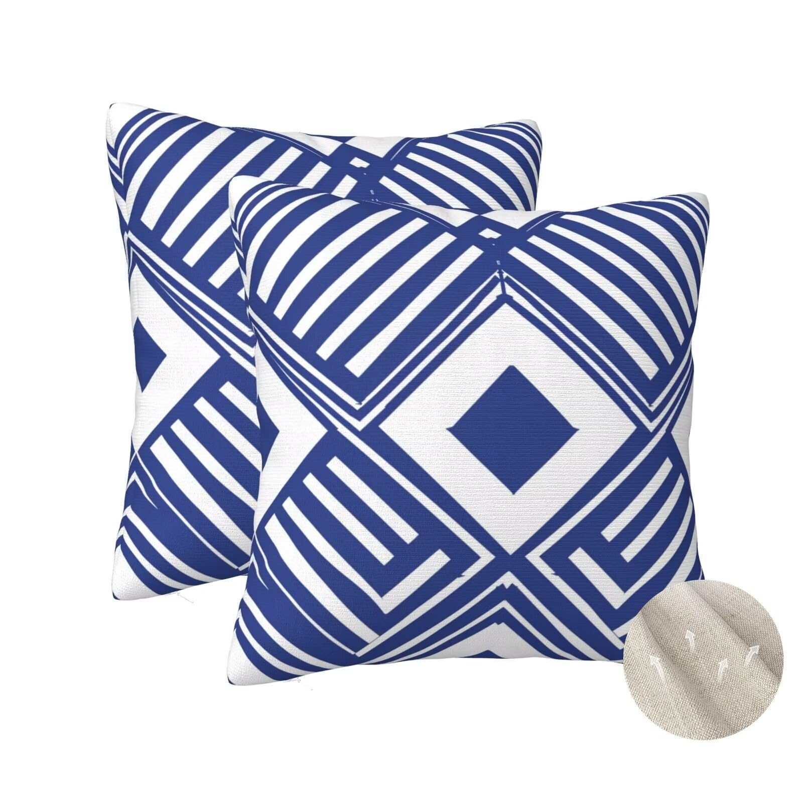 Housses de coussin bleu marine 60x60 lot de 2 taie oreiller carré coussin canapé décoratif maison