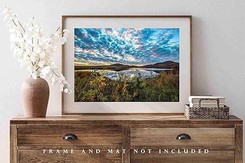 Miniatura 10 de Landscape Photography Print (Not Framed) Picture of Scenic Sky Over Lake at Sunset on Autumn Evening in Wichita Mountains Oklahoma Great Plains Wall