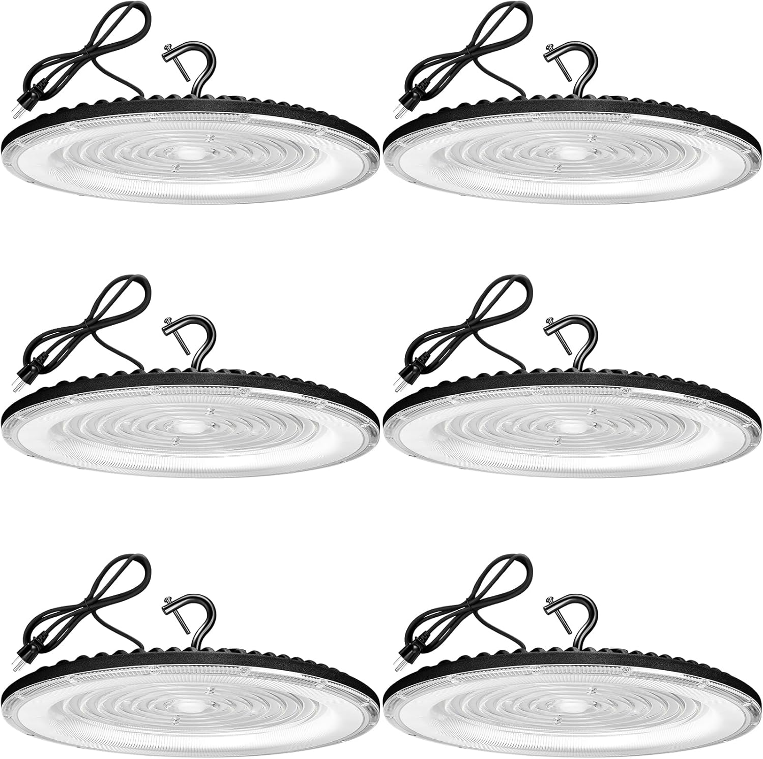 12 Pack 200W UFO LED High Bay Lights,120VAC IP66 Waterproof,90800LM 5000K Daylight, 850W MH/HPS with Plug Commercial Bay Lighting for Barn,Gym,Factory,Warehouse,Shop,Workshop,Gym