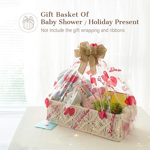 Miniatura 6 de Mkono Cestas de almacenamiento de macramé, caja de decoración bohemia para guardería, cesta de bebé, juego de 3