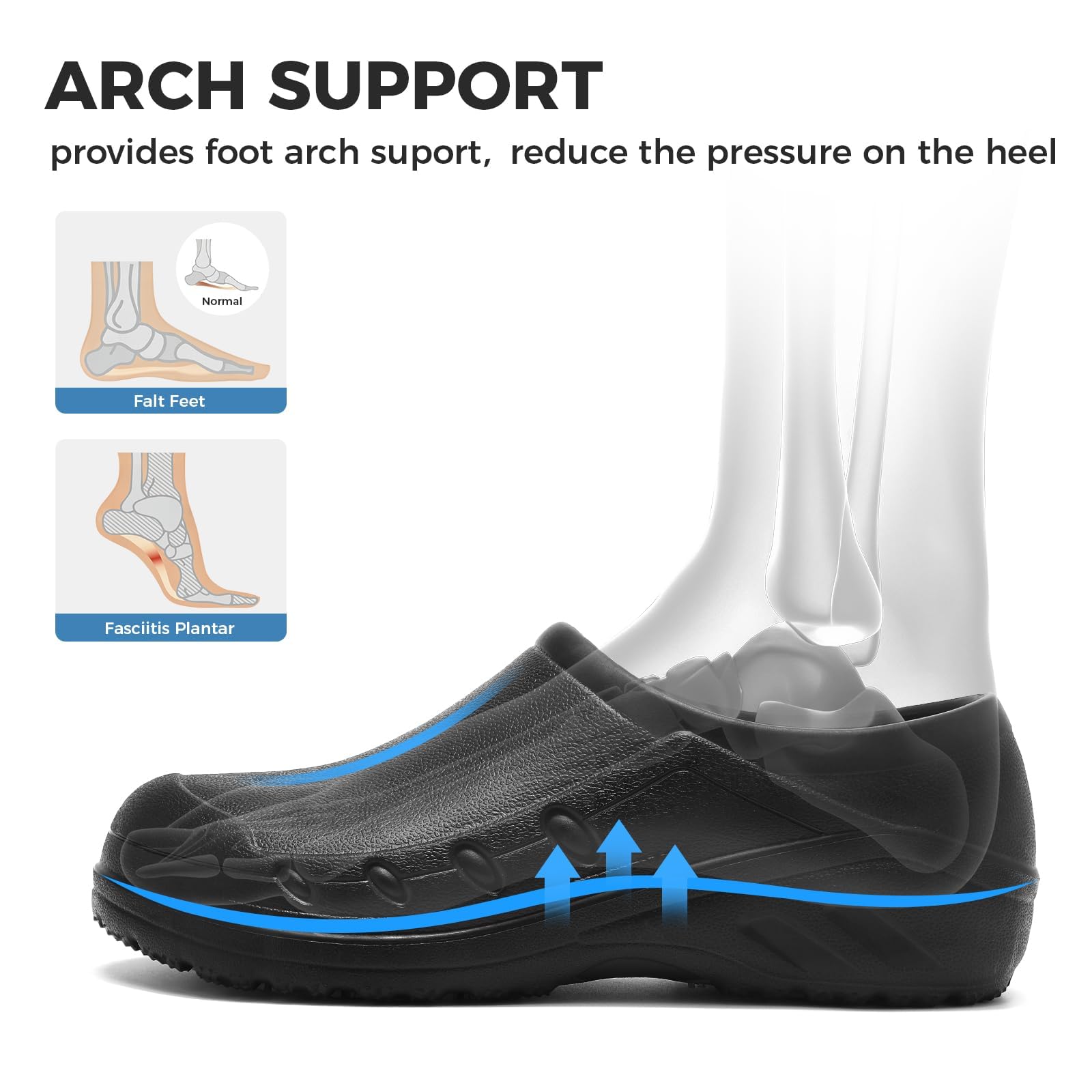 Ulogu Waterproof Non Slip Chef Clogs for Men Women Slip Resistant Work Shoes for Nurses Chefs Kitchen Restaurant & Food Service - 4