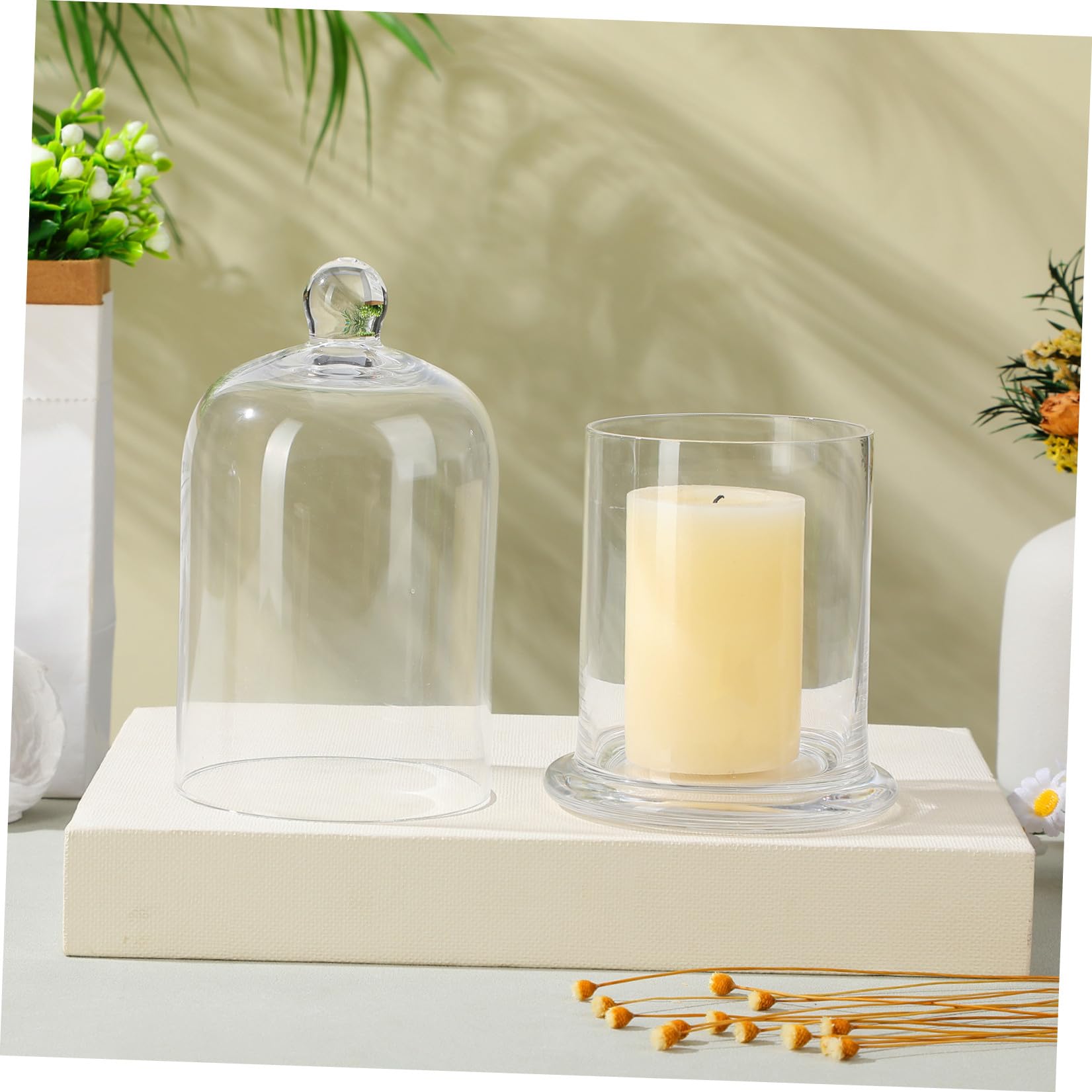 LALAFINA 2 Set Portacandele e Rilassante Design in Vetro per Candele per Decorazioni di Feste e Anniversari