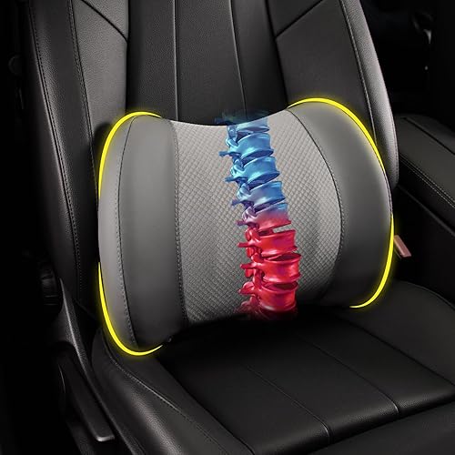 Miniatura 10 de Almohada de apoyo lumbar almohada lumbar de espuma viscoelástica para aliviar el dolor de espalda baja - Cojín de respaldo de coche para conducir -