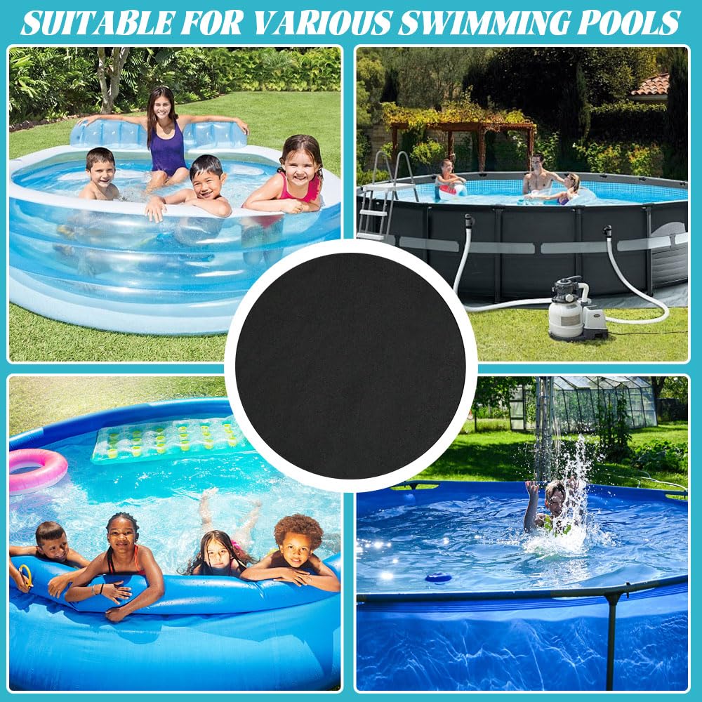 Bodenschutzmatte Pool, Ø370 cm Poolunterlage, Runde Poolmatten Schutzboden, Swimmingpool Grundplatten rutschfeste & wasserdichte, Verhindert Löcher, Verlängert die Lebensdauer der Auskleidung