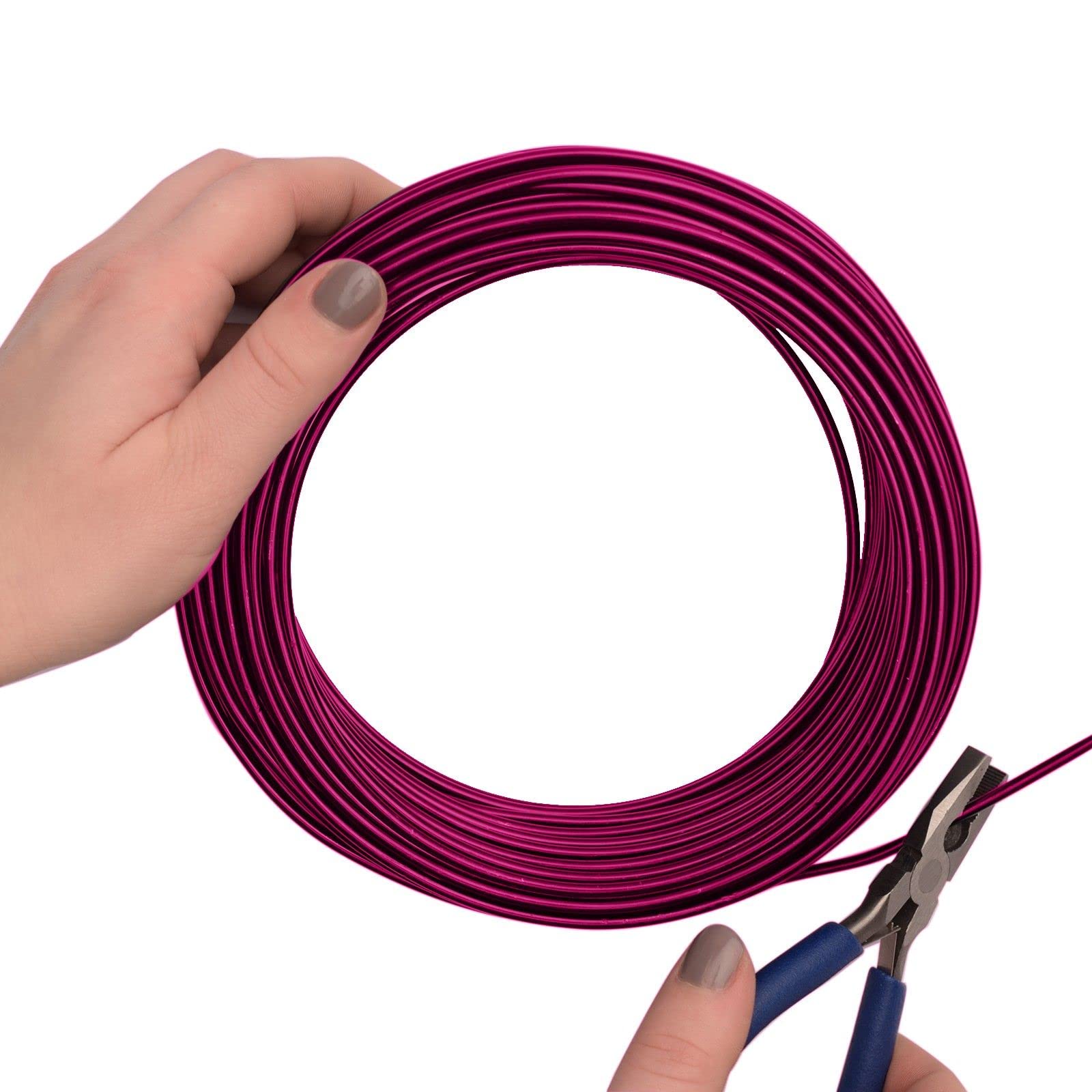 Vaessen Creative Filo di Ferro Modellabile da 26 m x 3 mm Strong Pink – Filo Flessibile per Creazioni Floreali, Realizzazione di Gioielli e Modellismo