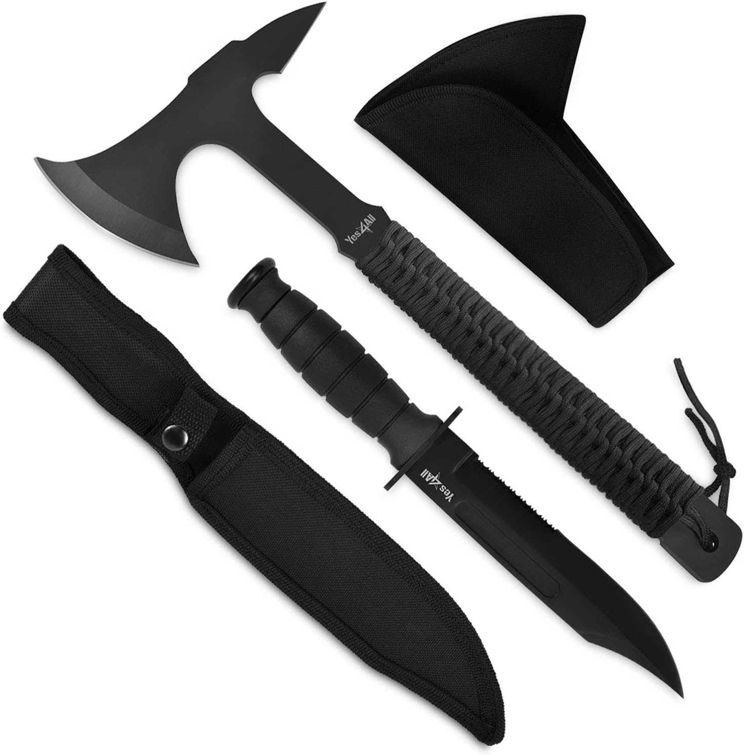 Yes4All Combo Outdoor Camping Hunting Axe and Knife Kit
