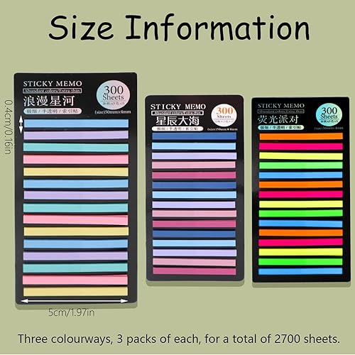 Miniatura 2 de 2700 unidades de cinta de resaltado transparente, tiras cortas reutilizables resaltadores de libros extraíbles, pestañas adhesivas para notas para