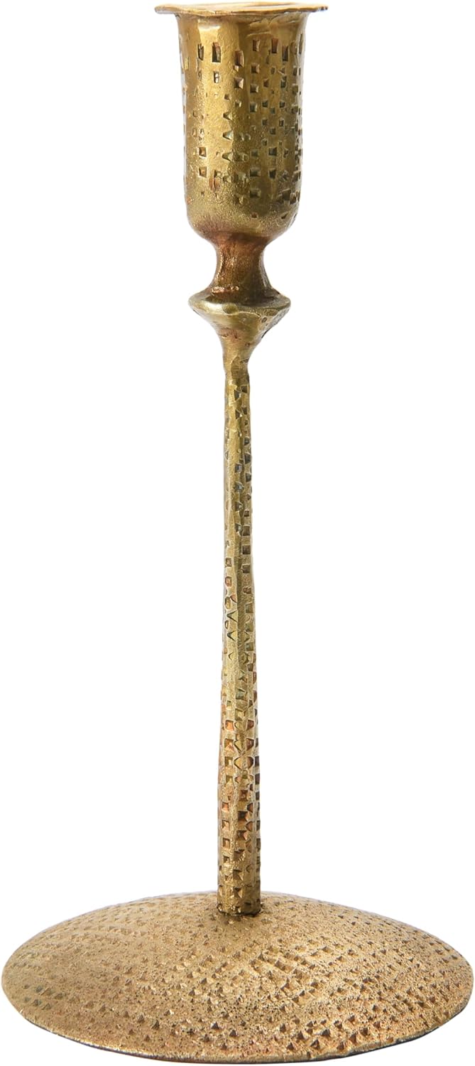 Creative Co-Op Hand-Forged Metal Taper, Antique Brass Finish Candle Holder