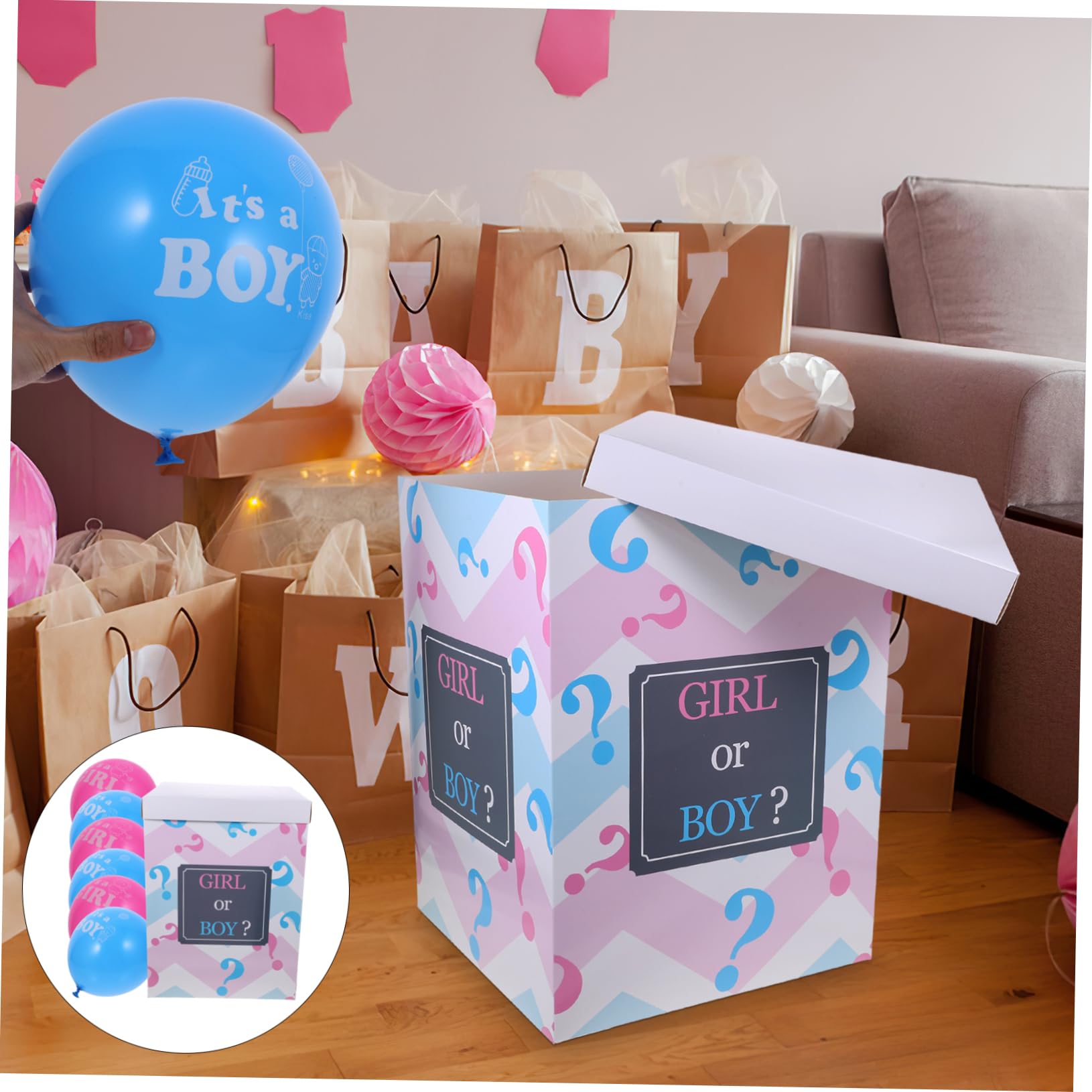 Scatole di palloncini per primo compleanno per decorazioni per feste, decorazioni per blocchi di palloncini per primo compleanno con UNA lettera per baby shower per ragazze