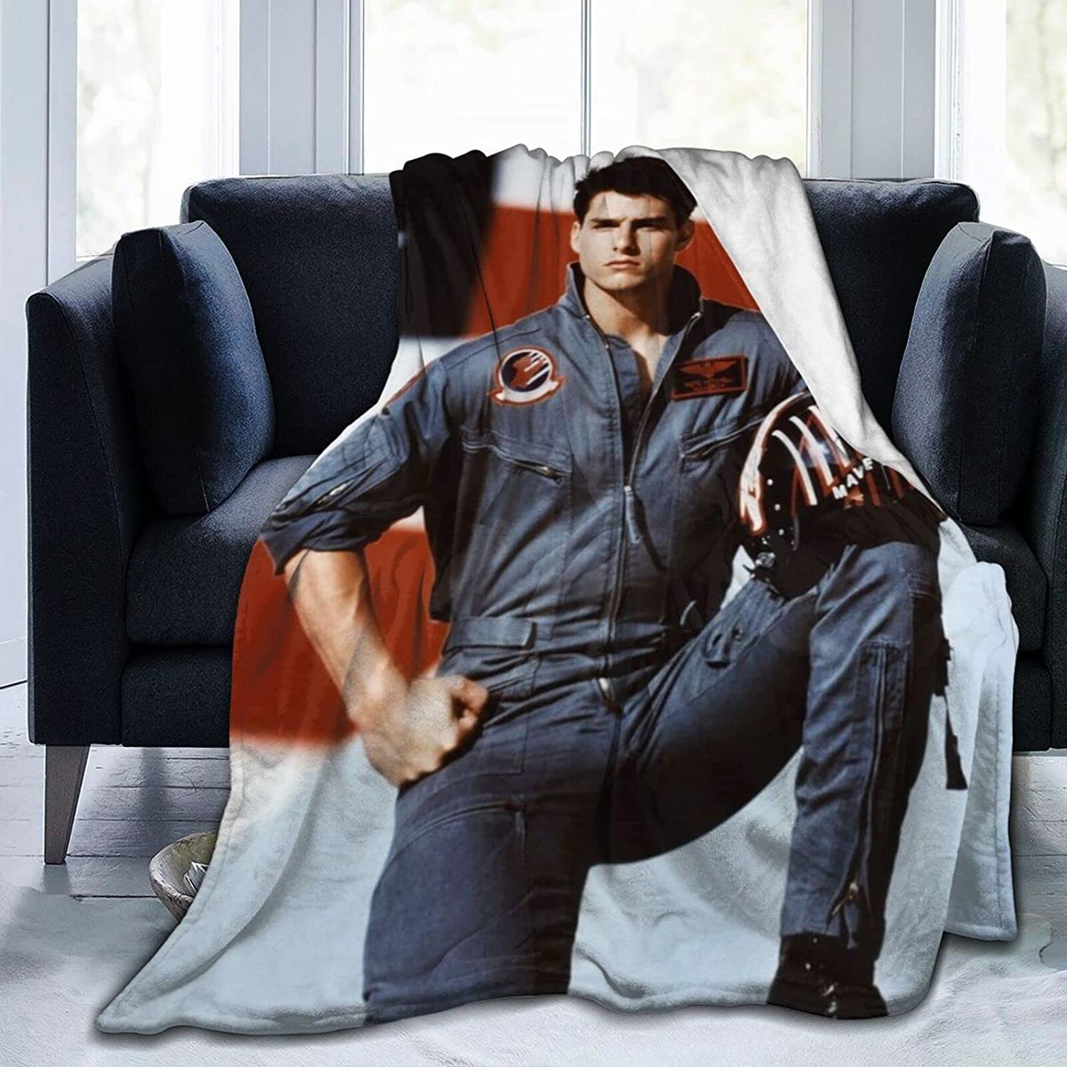 YINGD Comfortable Ultra-Soft Micro Fleece Blanket,Tom Cruise Fleece Blankets for Sofa Bed Travel 125CM X 100CM