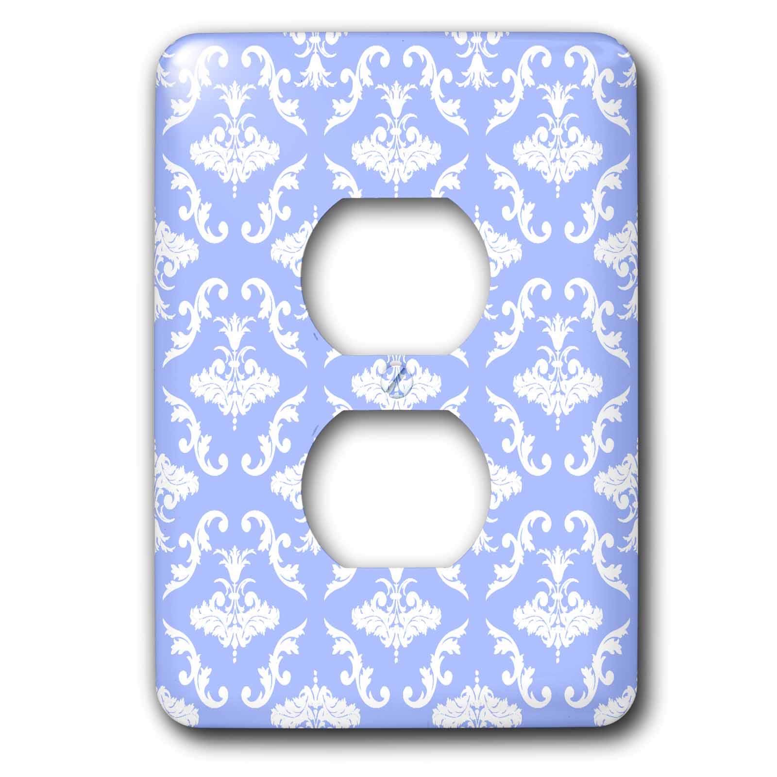 Housse de protection motif damassé blanc bleu édition prestige 3dRose