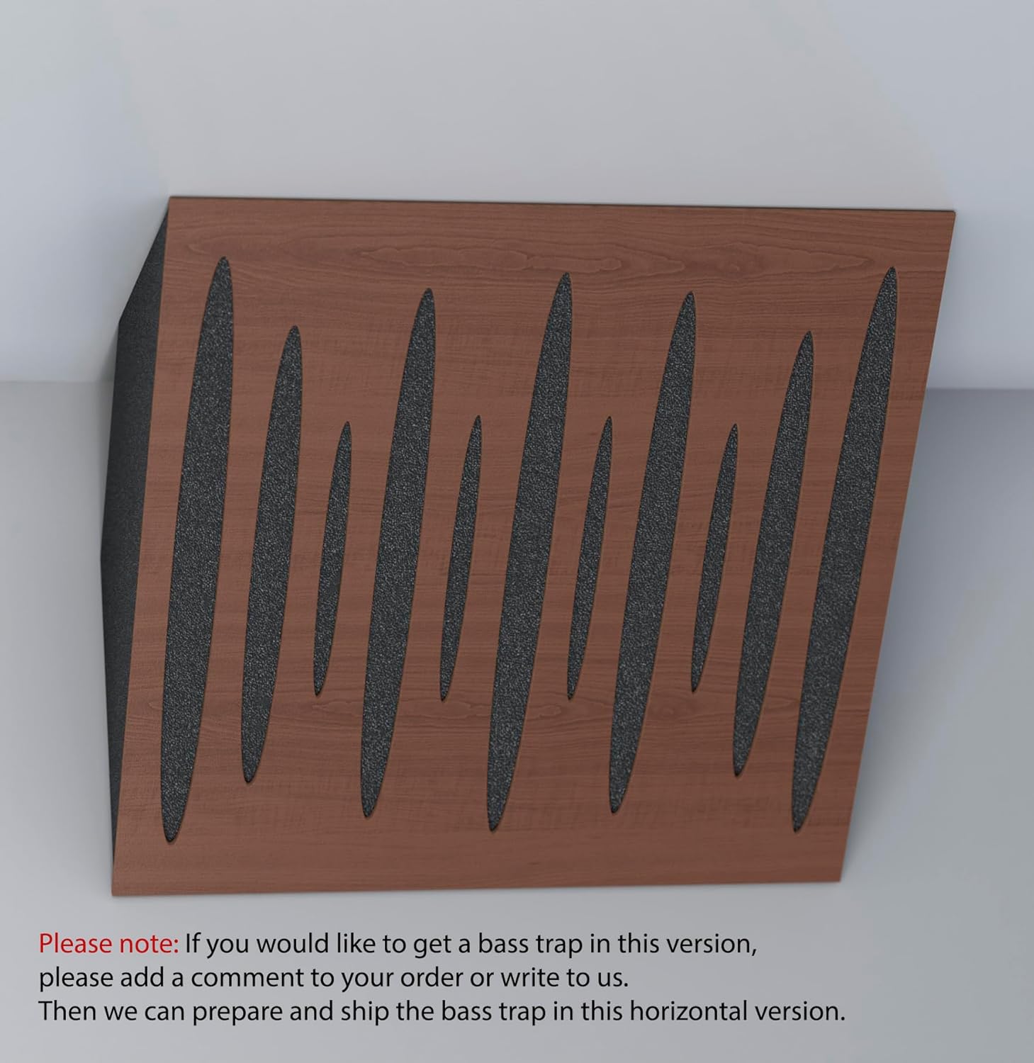 4-Pack — Acoustic Corner Bass Trap | 50x50cm | Audio Soundproofing Record Studio Treatment | Absorption - Diffusion - Reflection | (x4 PULSE-100mm, Nut)