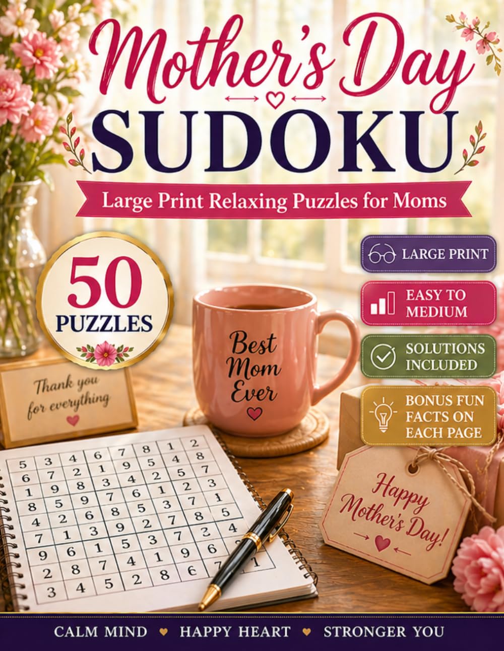 Mother's Day sudoku book: Mother's Day puzzle book for adults (Holiday Celebration Sudoku Series)