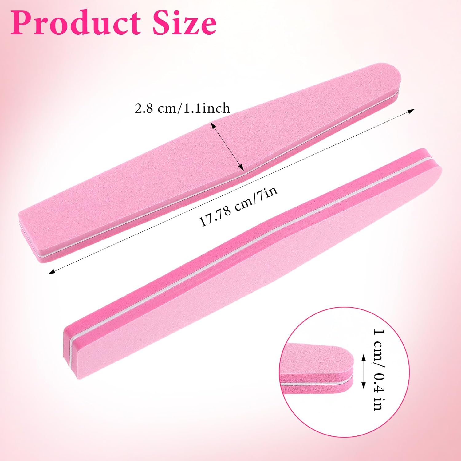 100 Pcs Nail Buffers 100/180 Grit Nail Buffer Block Washable Double Sided Sanding Block File Sponge Buffing Nails File for Acrylic Natural Gel Nails (Pink)