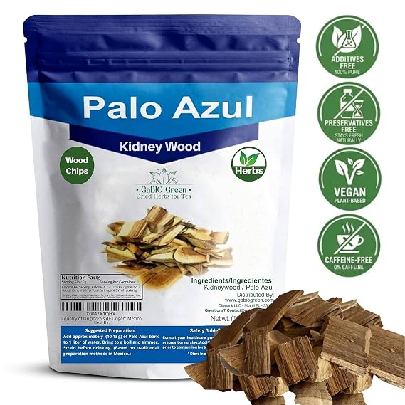 Palo Azul Tea Kidneywood (1/2Pound / 8oz). (Eysenhardtia polystachya) Carefully Packed in a Light-Block Resealable Pouch. Blue stick for Traditional Mexican Infusion by Gabio Green.