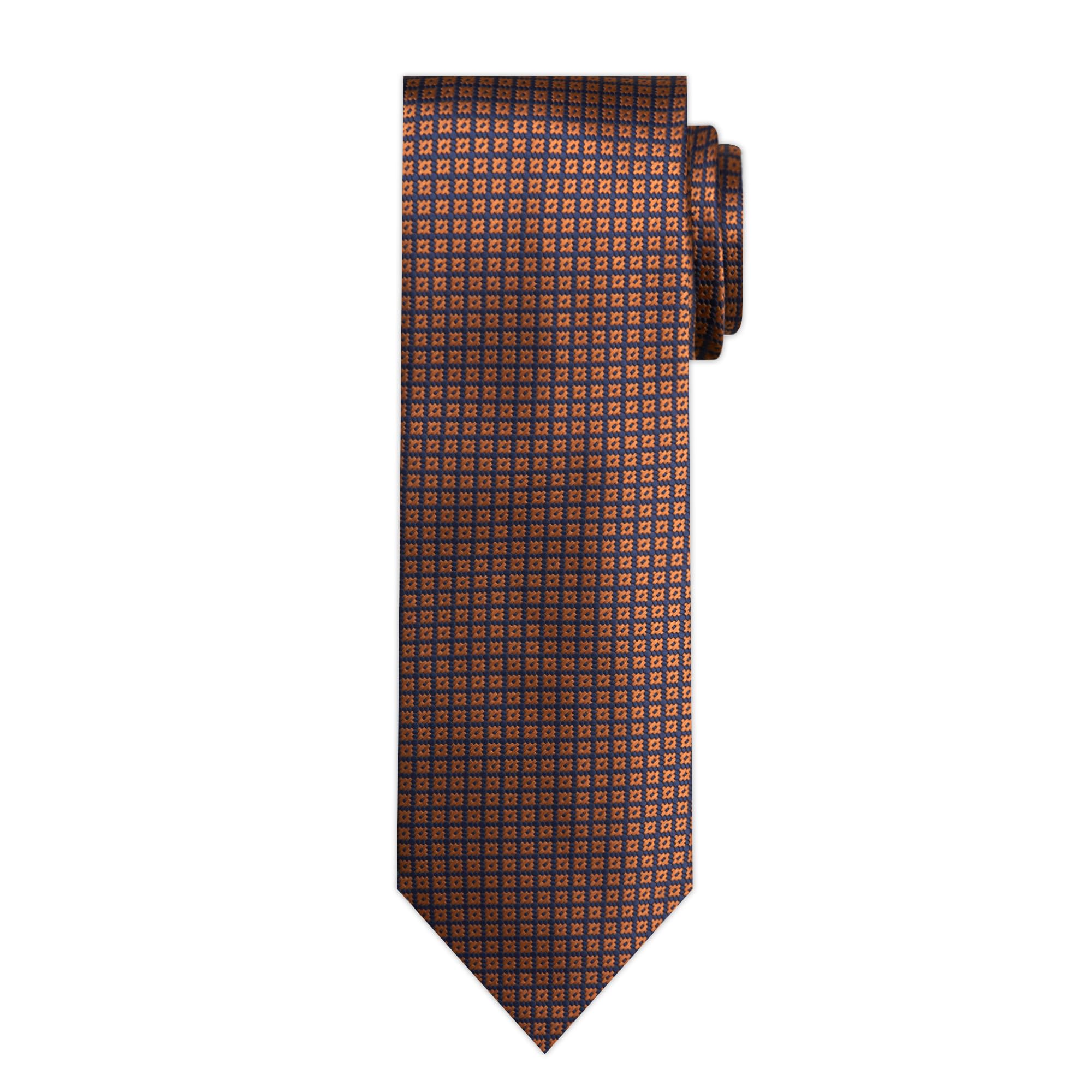 Jacob Alexander Men's Woven Dotted Motif Grid Pattern Regular or Slim Neck Tie