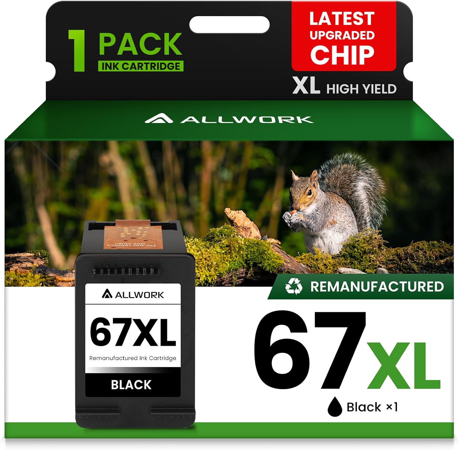 67XL Ink Cartridge Replacement for HP 67 XL Remanufactured for HP Ink 67 67XL for DeskJet 2755e 2700 2855e 2800 2752 2742e 4155e 4255e 4100 Envy 6055 6055e 6455e Printer 3-Pack Black Tri-Color