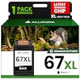 67XL Ink Cartridge Replacement for HP 67 XL Remanufactured for HP Ink 67 67XL for DeskJet 2755e 2700 2855e 2800 2752 2742e 4155e 4255e 4100 Envy 6055 6055e 6455e Printer 1-Pack Black