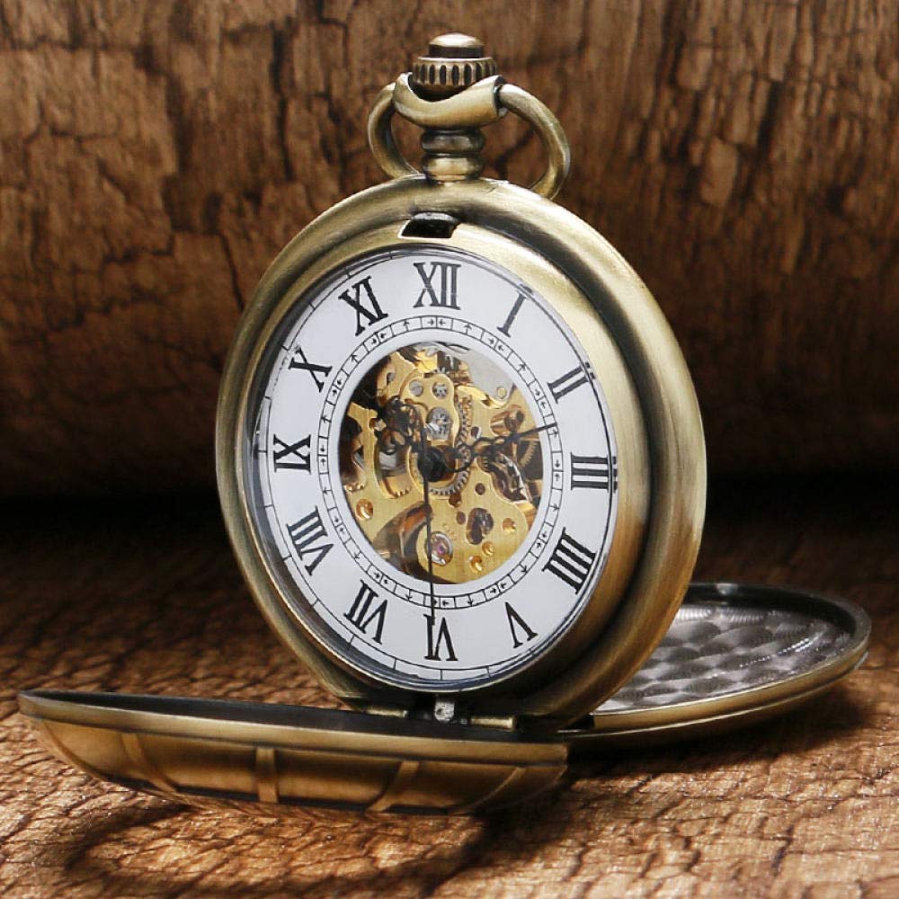 Amazon.co.jp: 機械式懐中時計チェーン付き懐中時計ファッション新しい