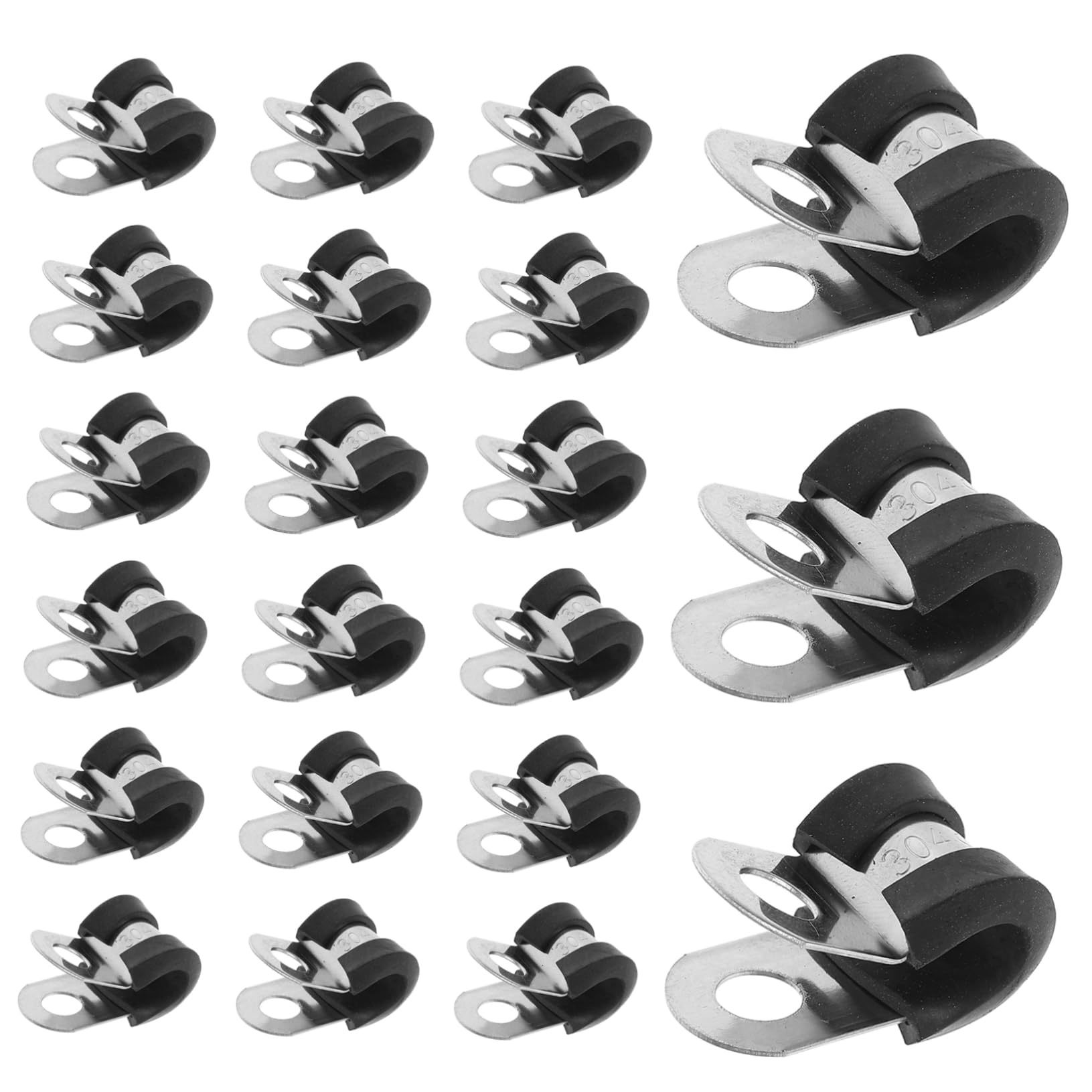 Morsetto R in Acciaio Inossidabile 100 Pezzi, 6mm, Argento