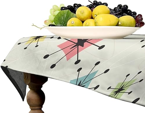 Miniatura 602 de Mantel floral hippie, diseño retro de los años 70, naranja, rosa, azul, floral, bohemio, estampado estético de margaritas, para fiesta, picnic