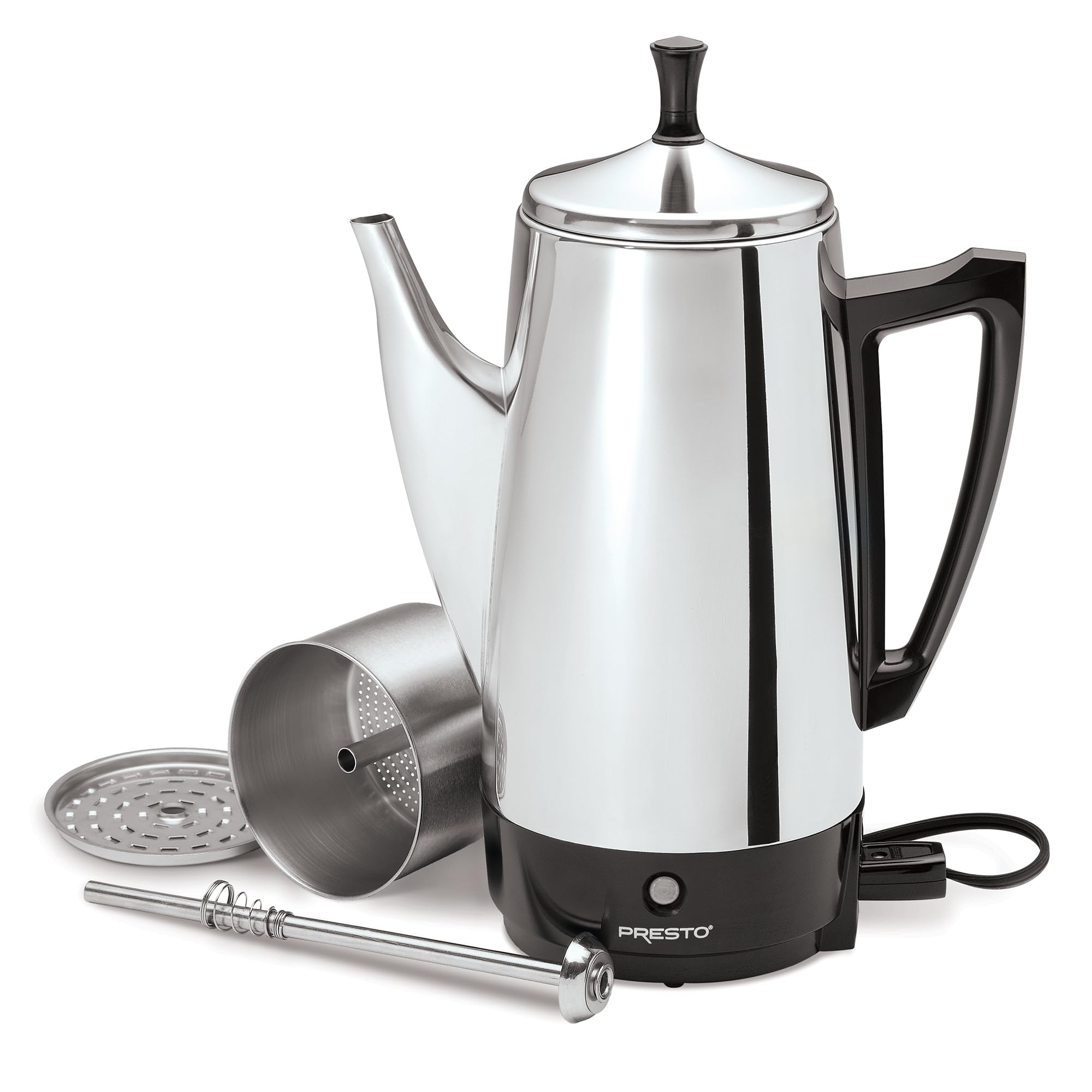 Presto 02811 - Cafetera (Cafetera turca, Negro, Acero inoxidable, 12 tazas, De café molido, 800 W, Café)