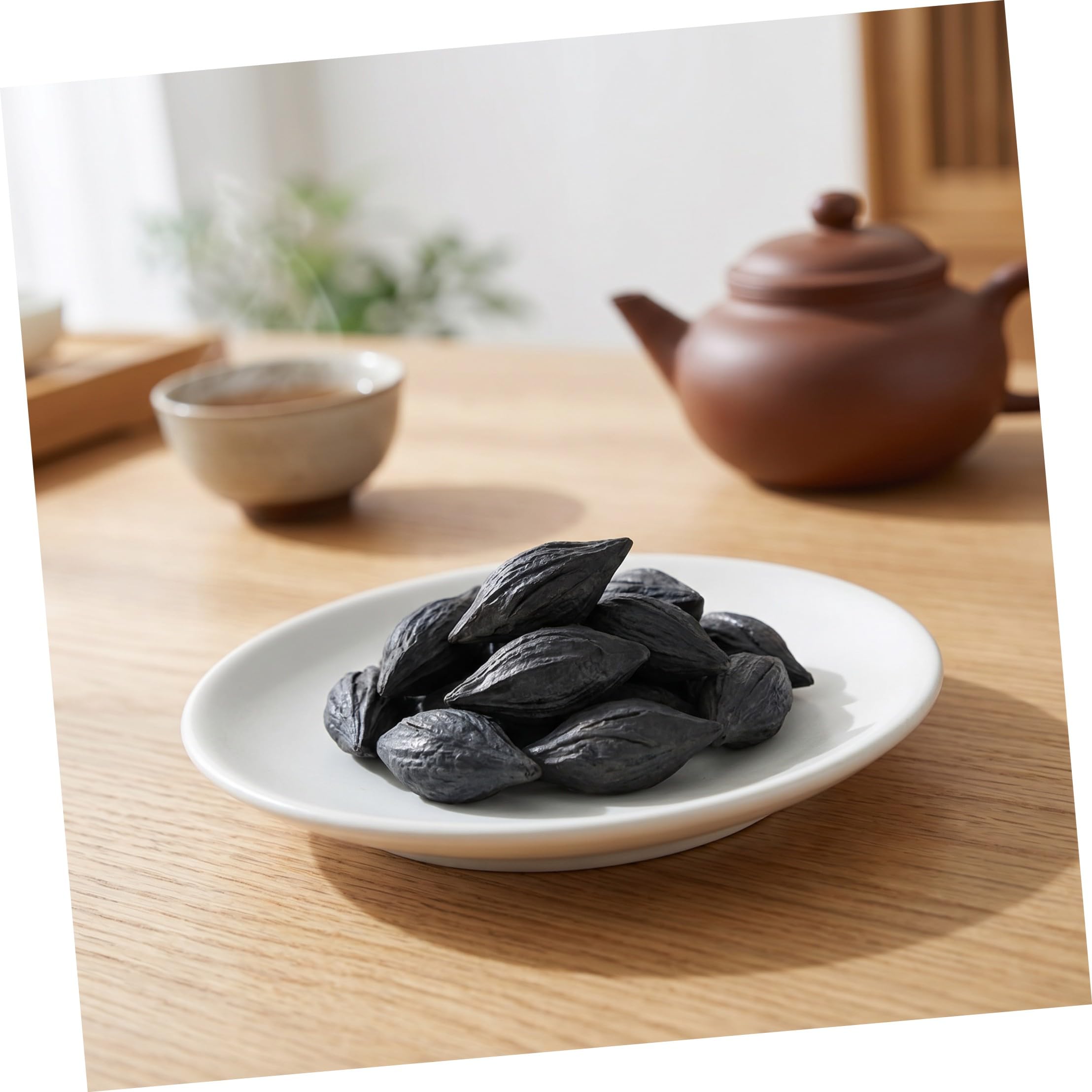 Carbón para Té Forma de Aceituna, 1kg, sin Humo, Quema Duradera y Calor Uniforme, Adecuado para Reuniones en Interiores y Picnics Tradicionales
