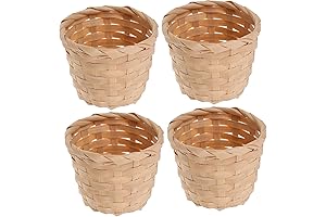 Zerodeko Miniature Wood Woven Baskets for Crafts