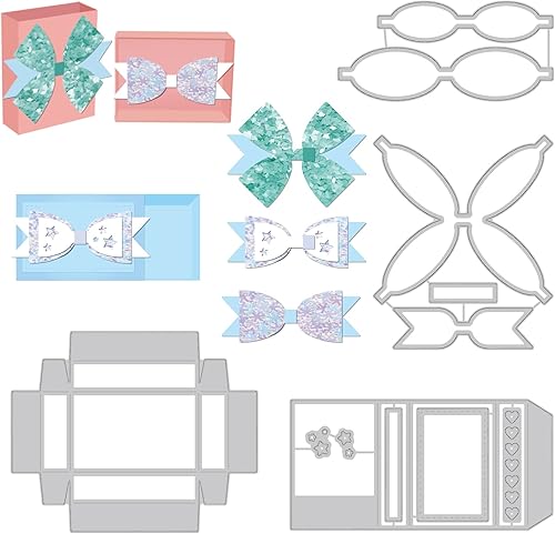 BENECREAT 4 plantillas de troqueles de corte de acero al carbono con patrón de caja de cerillas 3D, 4 estilos de troqueles de corte de metal con