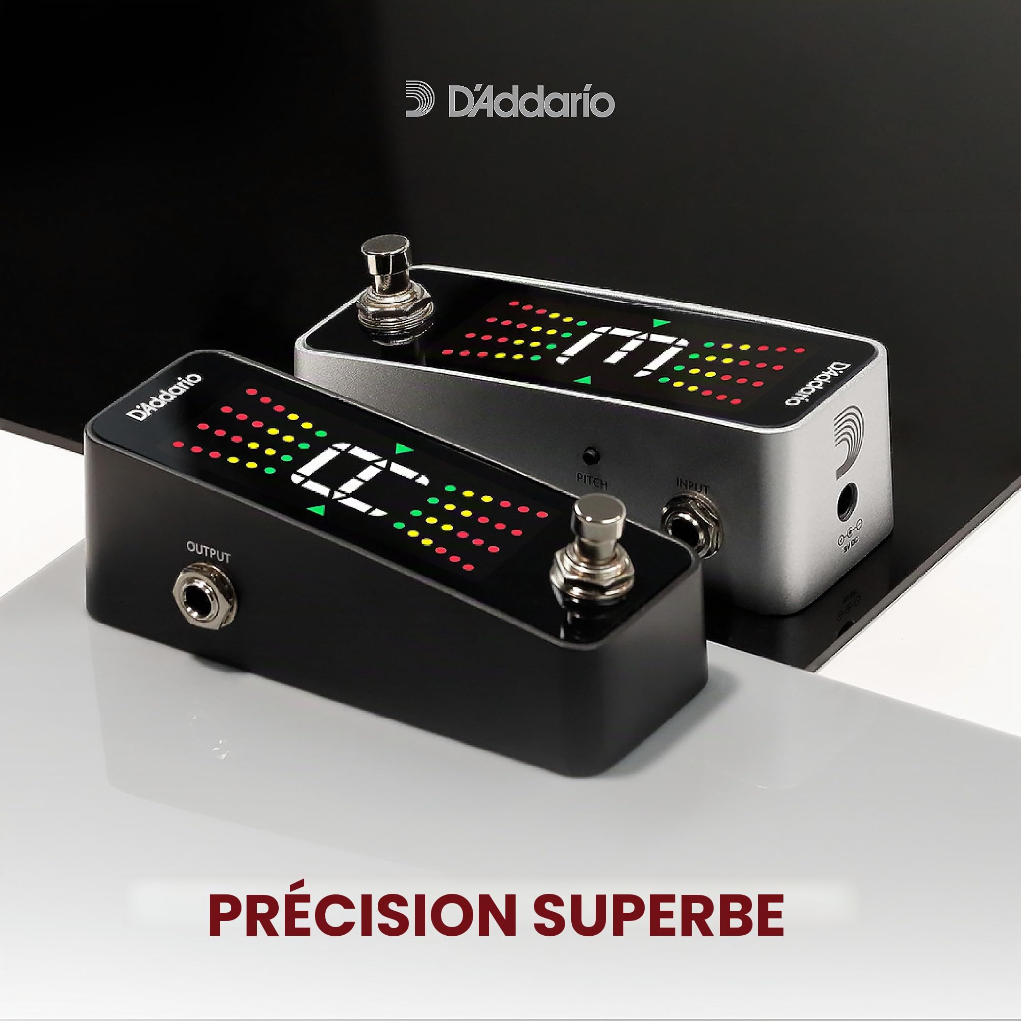 D'addario Accordeur de Guitare Pedale | PW-CT-20 | Accordeur Chromatique à Pédale, Noir