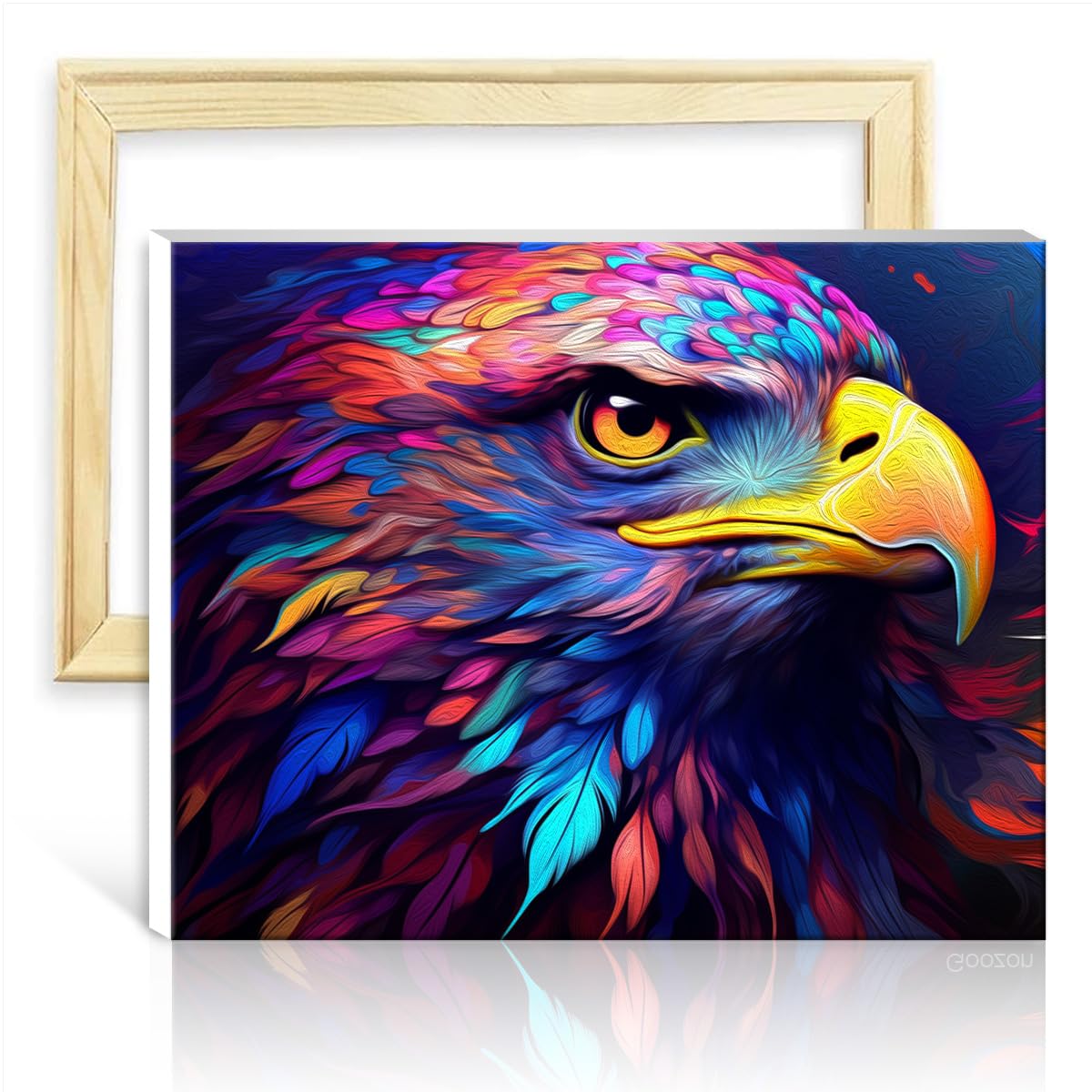TANGFEIY on Canvas Painting Falcon Paint by Numbers Kids Acrylic Oil Painting Paintwork with Paintbrushes Pictures for Home Wall Decor Gifts with Frame(30x40cm)