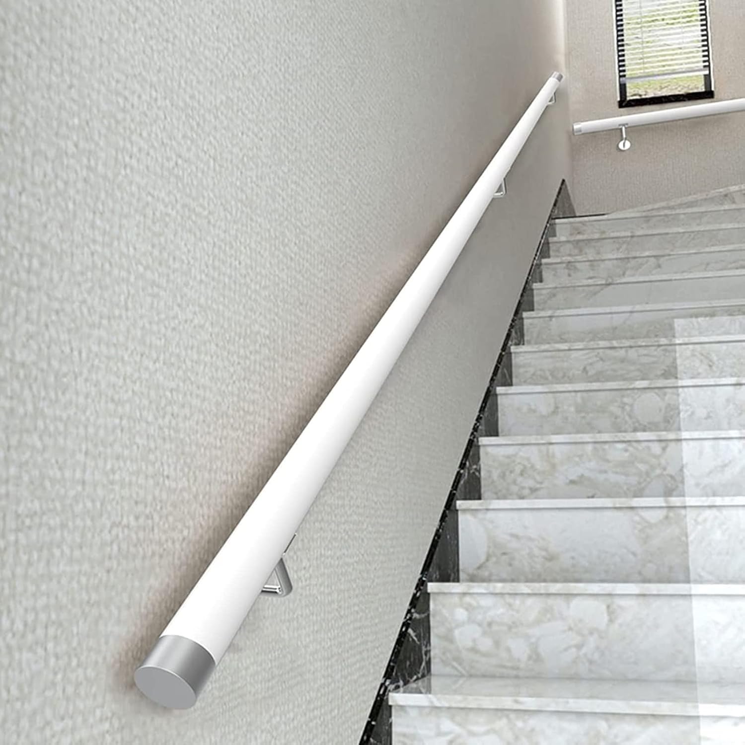 Rampe d'escalier en bois contre les chutes avec barre d'appui de 130 cm